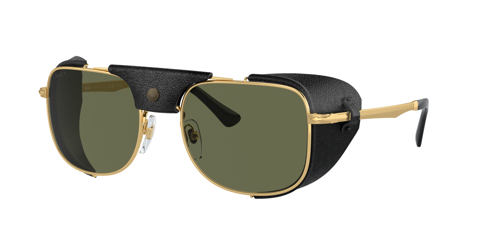 Persol Homme Sunglass PO1013SZ - Protector - Couleur du Monture Or Couleur de Lentille Polaris Vert 188$