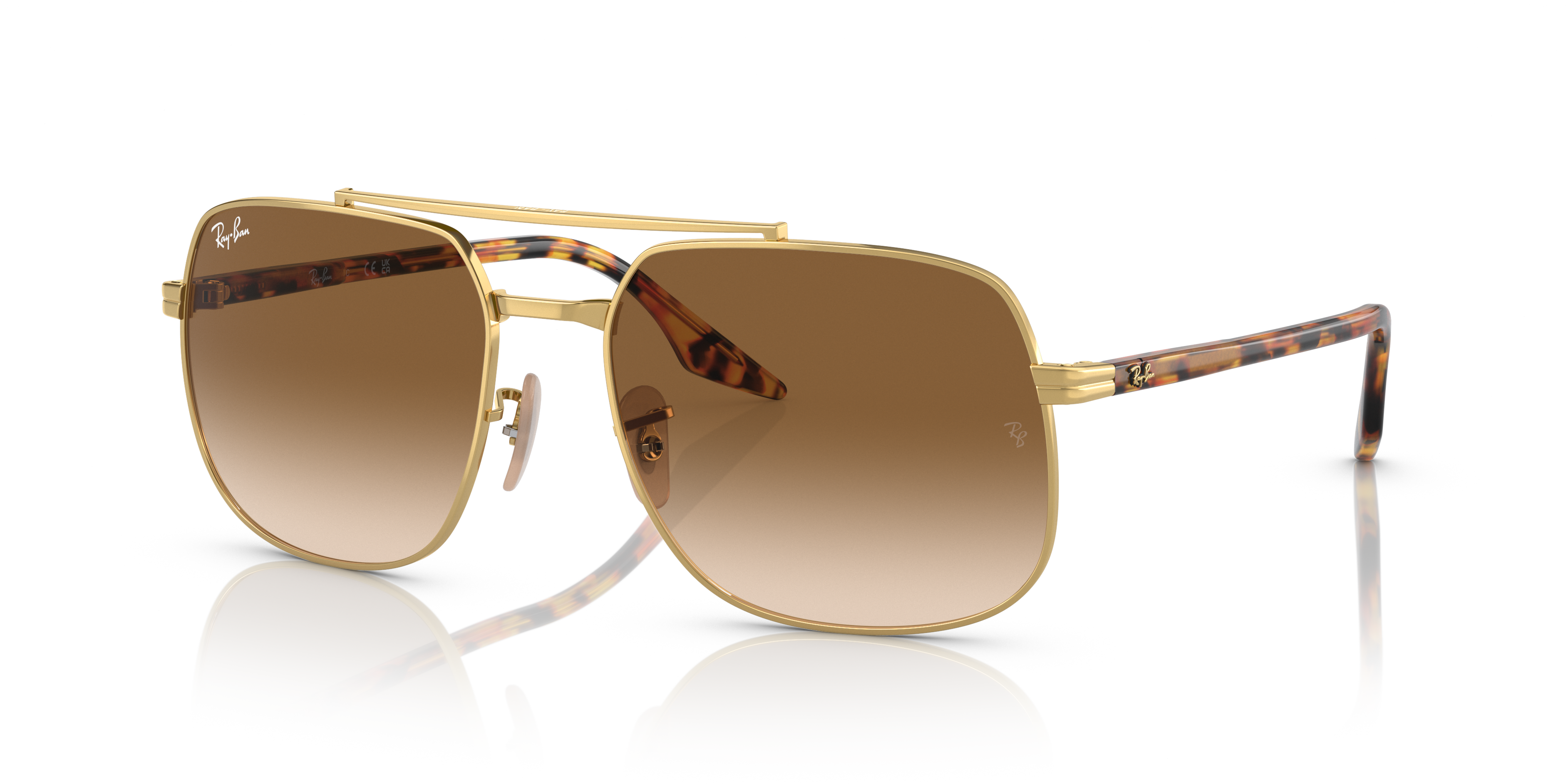 Ray-Ban RB3699 M (56 - 18) with Brown lenses and Gold frame