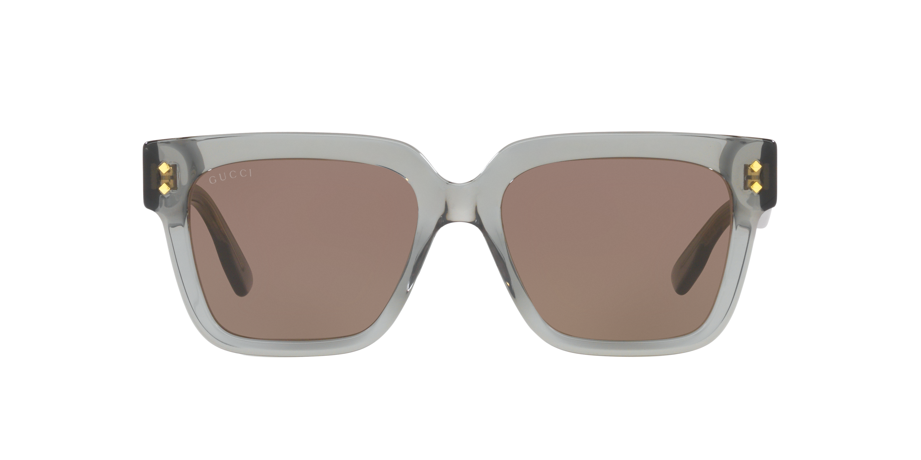 小物 GUCCI linestone clear sunglasses brown Gucci GG1084S S (54 - 18) with Brown lenses and Grey frame