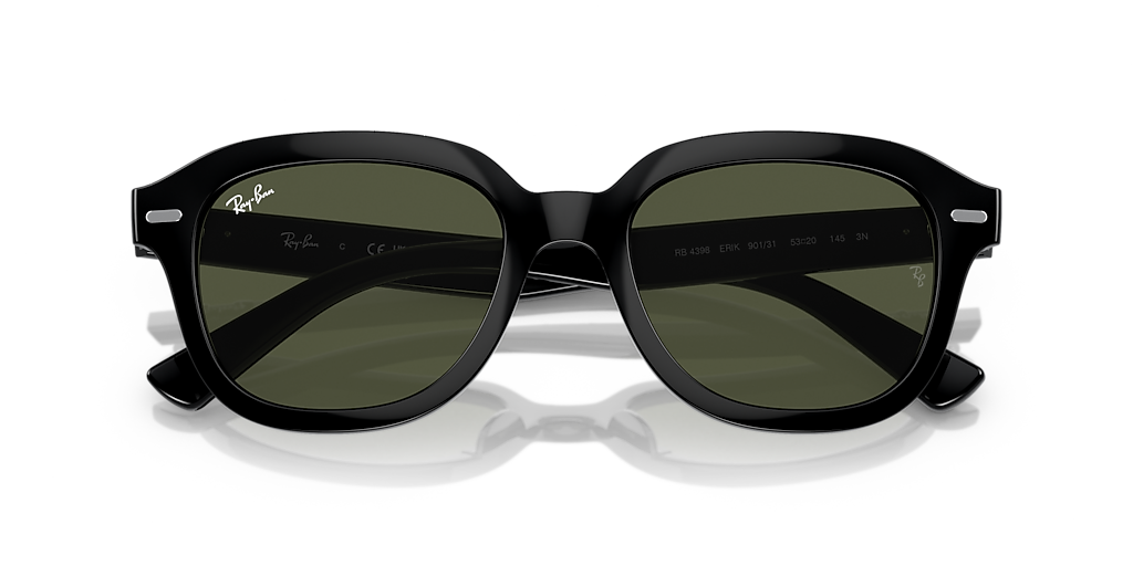 Ray-Ban Erik XL (53 - 20) with Green lenses and Black frame