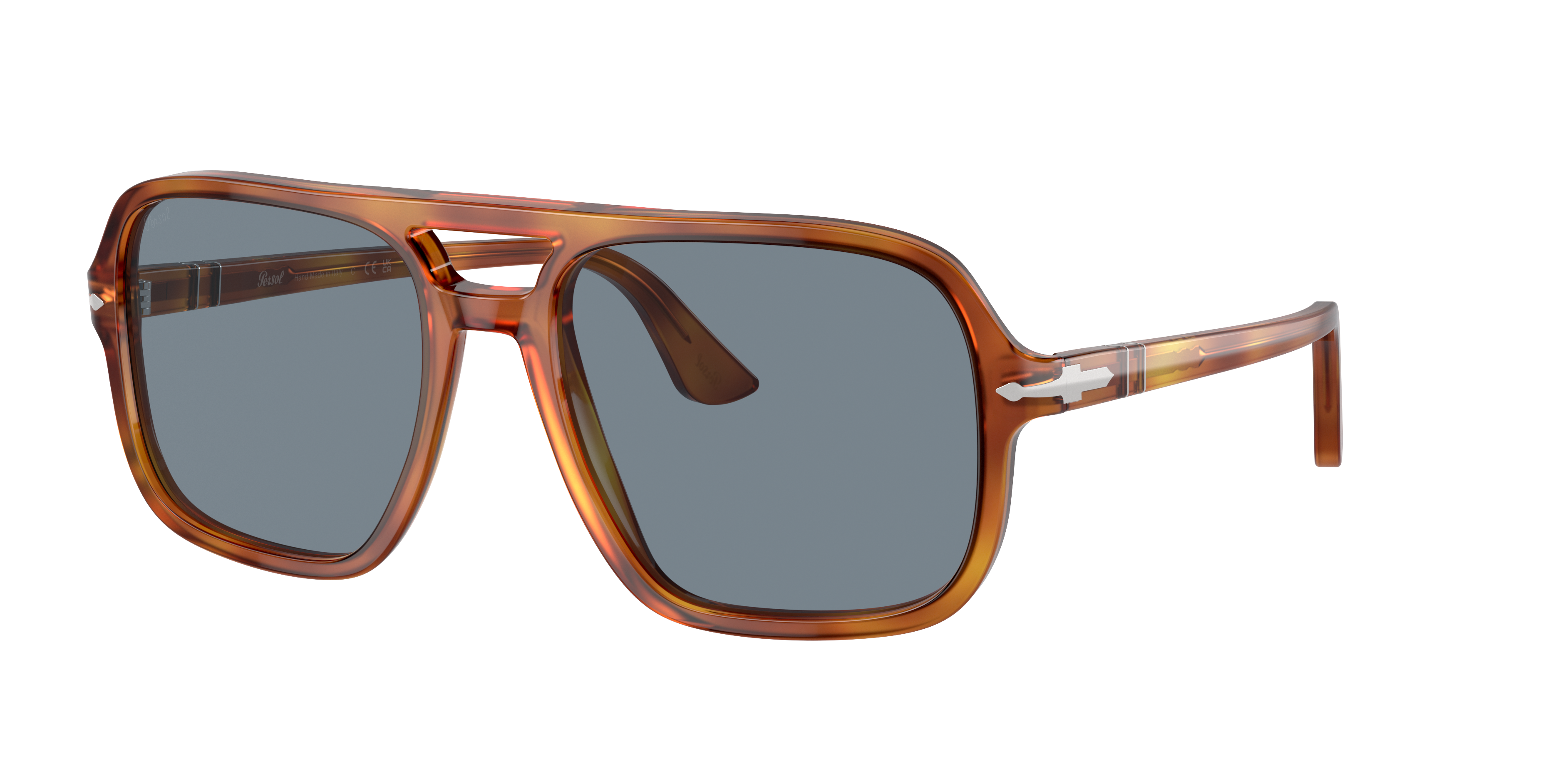 Persol Man Sunglass PO3328S -  Frame color: Terra Di Siena, Lens color: Light Blue