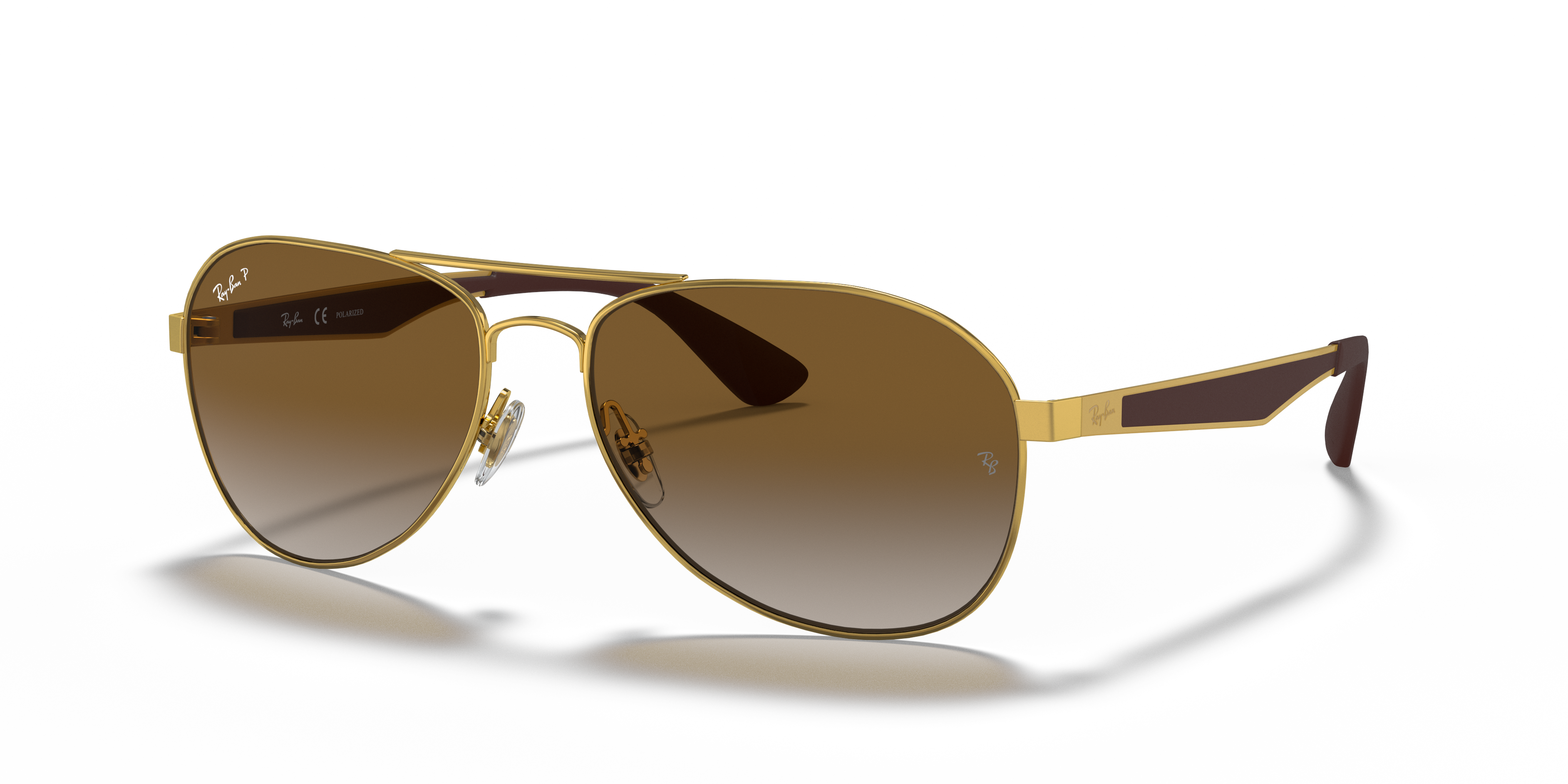 Ray-Ban RB3549 XL (61 - 16) with Brown lenses and Gold frame
