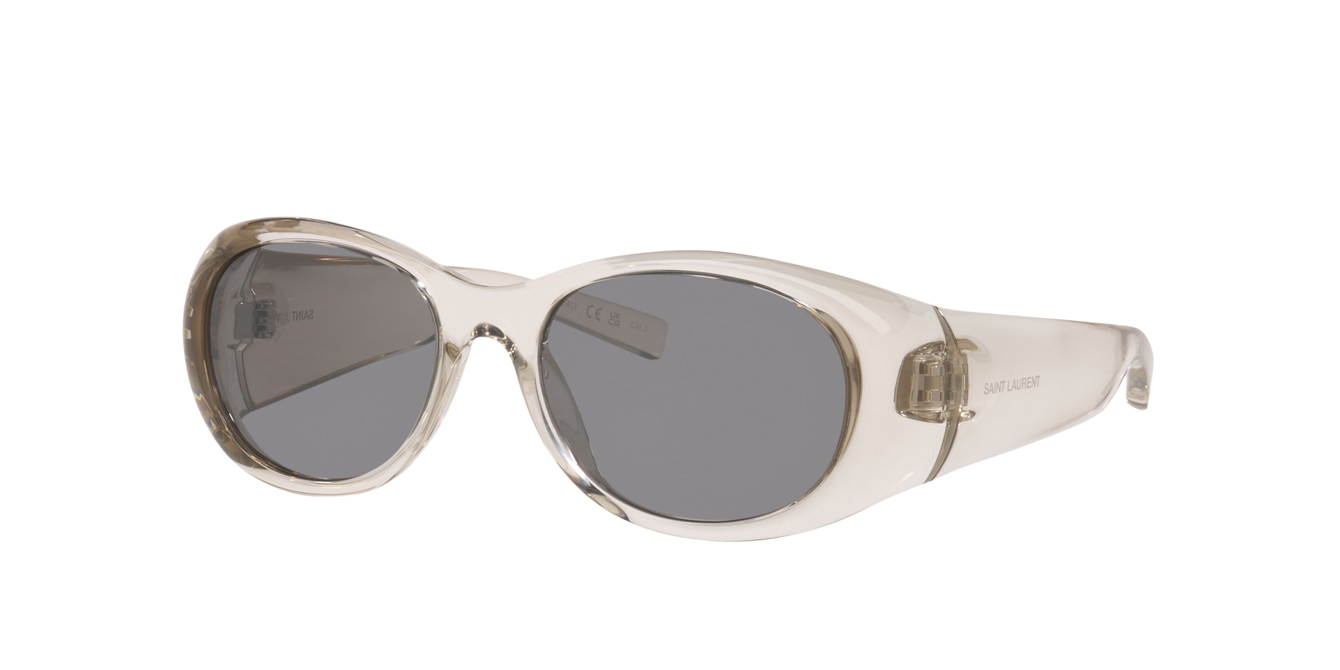 Saint Laurent Femme Sunglass Sl 736 - Couleur du Monture Marron clair Couleur de Lentille Gris Effet miroir 150 €