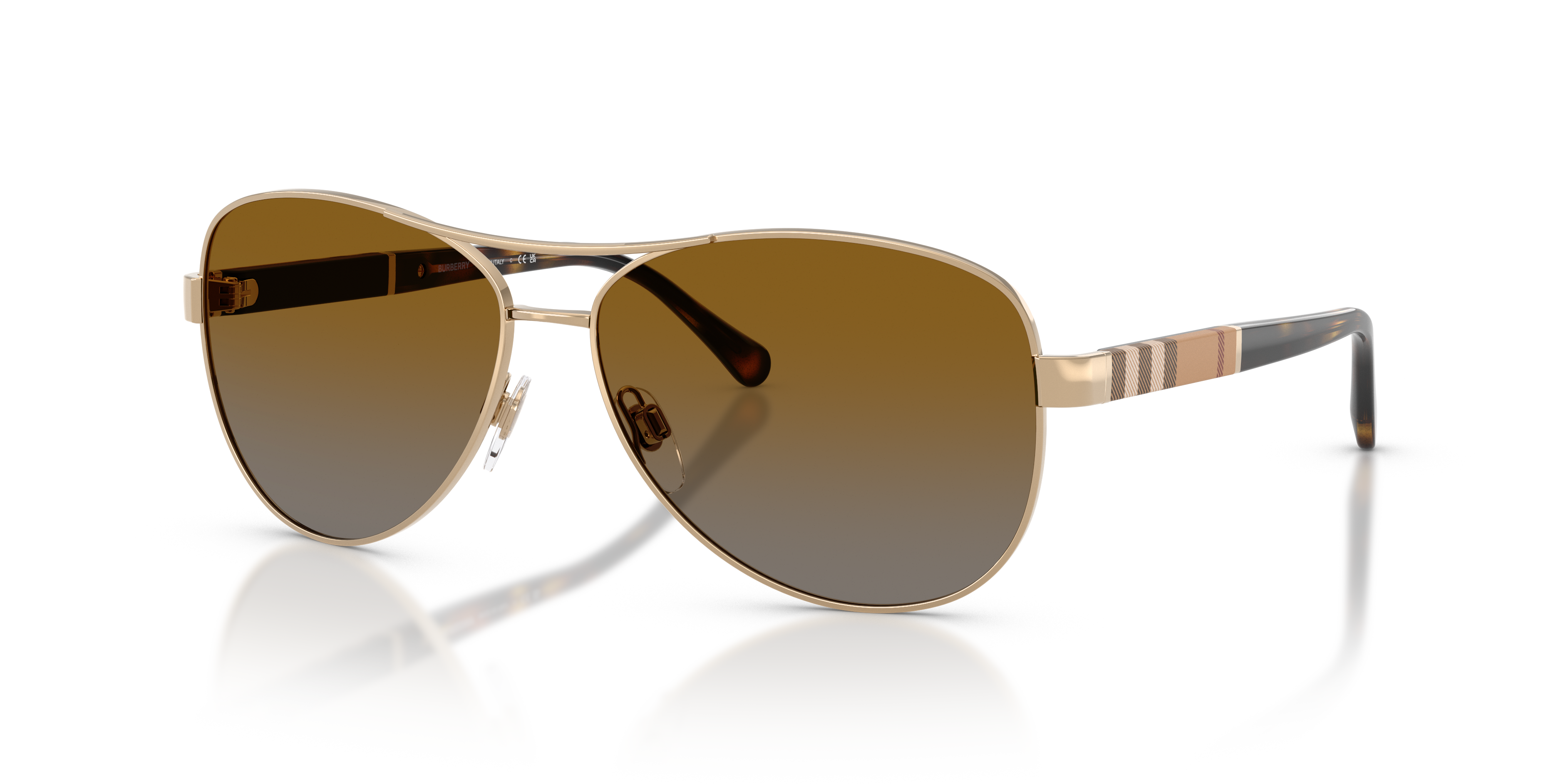 Burberry BE3080 L (59 - 14) with Brown lenses and Gold frame