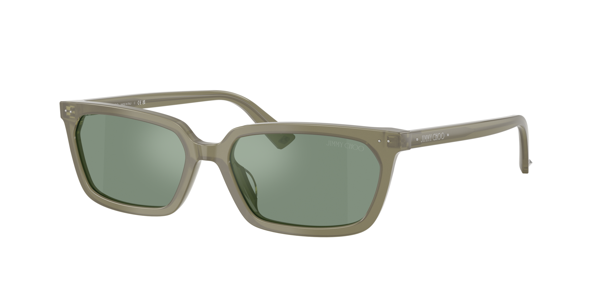 Jimmy Choo Frau Sunglass JC5050U - Rahmenfarbe: Opal Grün, Linsenfarbe: Grün verspiegelt Schwarz