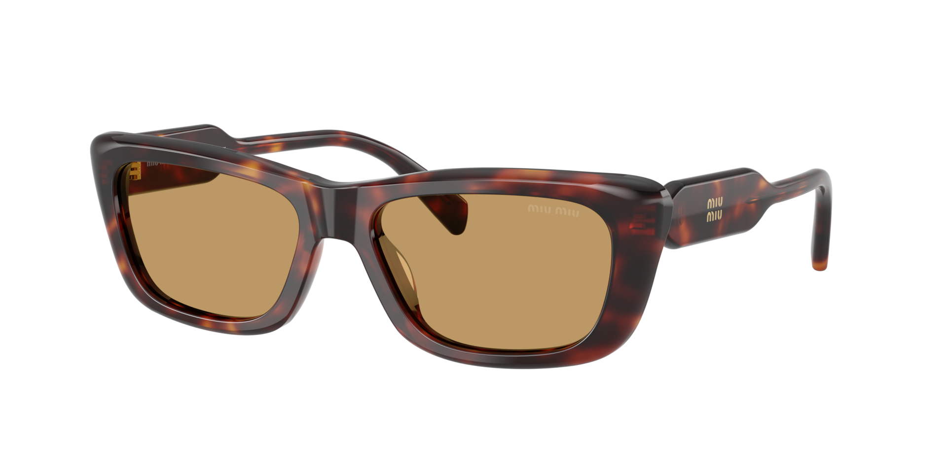 Miu Miu Femme Sunglass MU B12S - Couleur du Monture: Havana, Couleur de Lentille: Brun