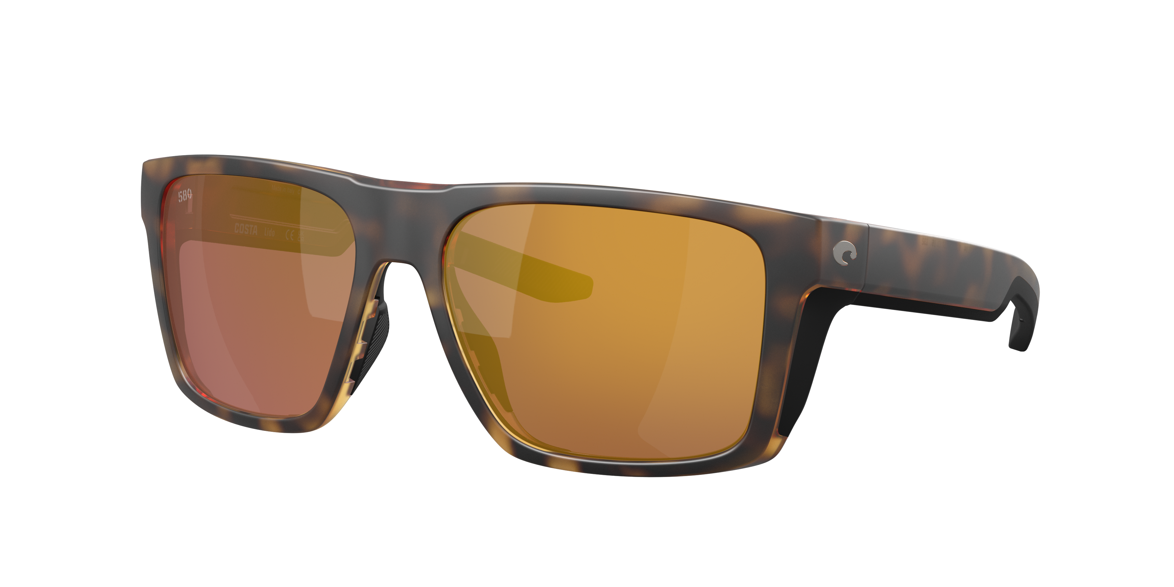 Costa Man Sunglass Lido -  Frame color: Matte Tortoise, Lens color: Gold Mirror