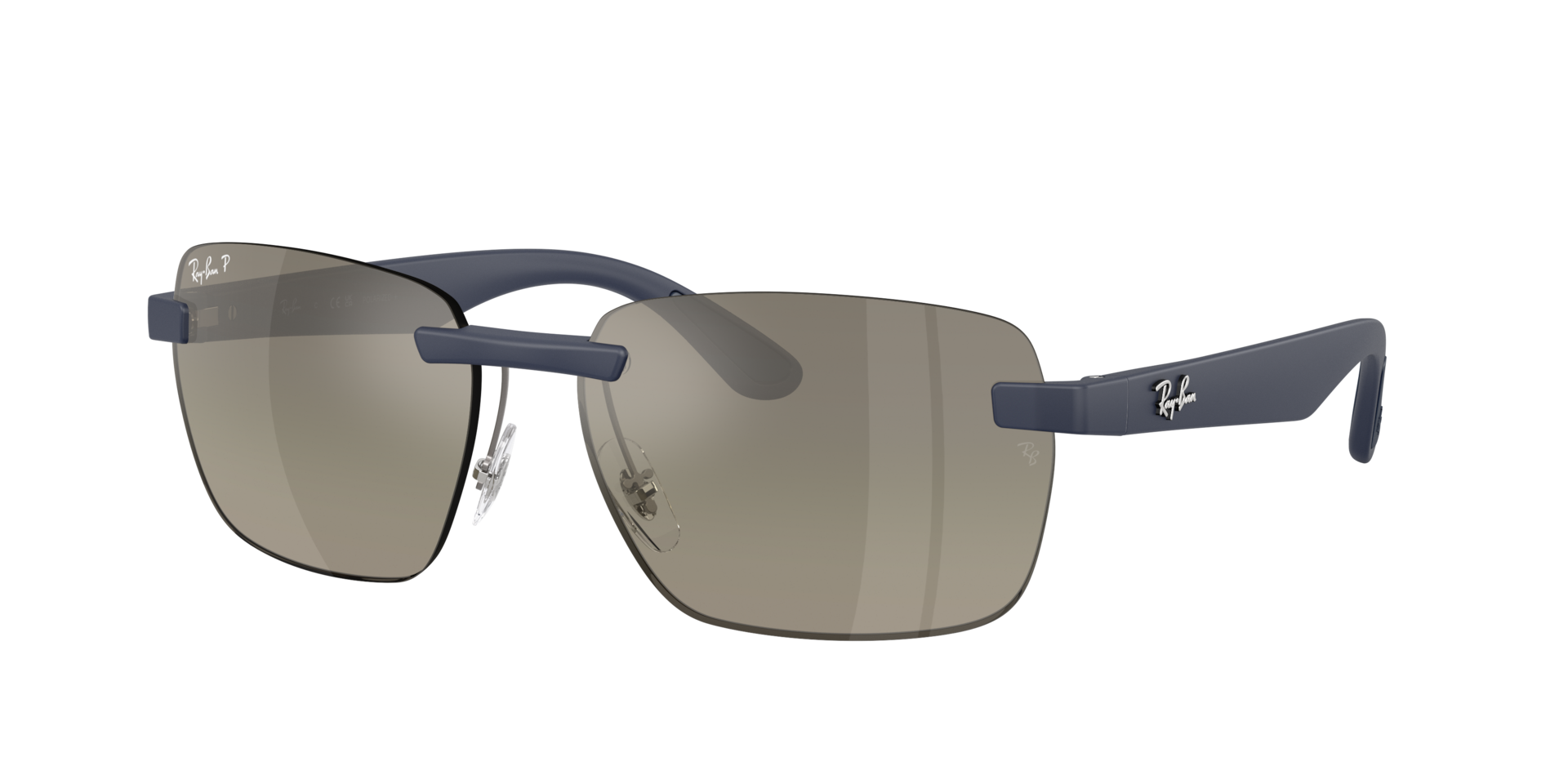 Ray-Ban Unisex Sunglass RB4470 Polarized+ Lenses - Couleur du Monture: Sable Bleu foncé, Couleur de Lentille: Polarisé+ Gris dégradé
