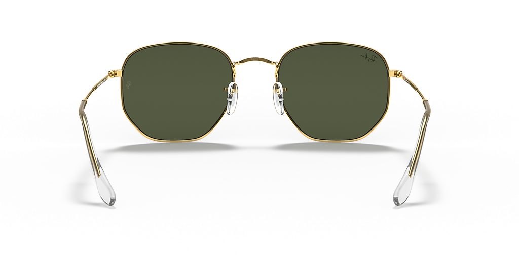 Ray-Ban Hexagonal XL (54 - 21) with Green lenses and Gold frame