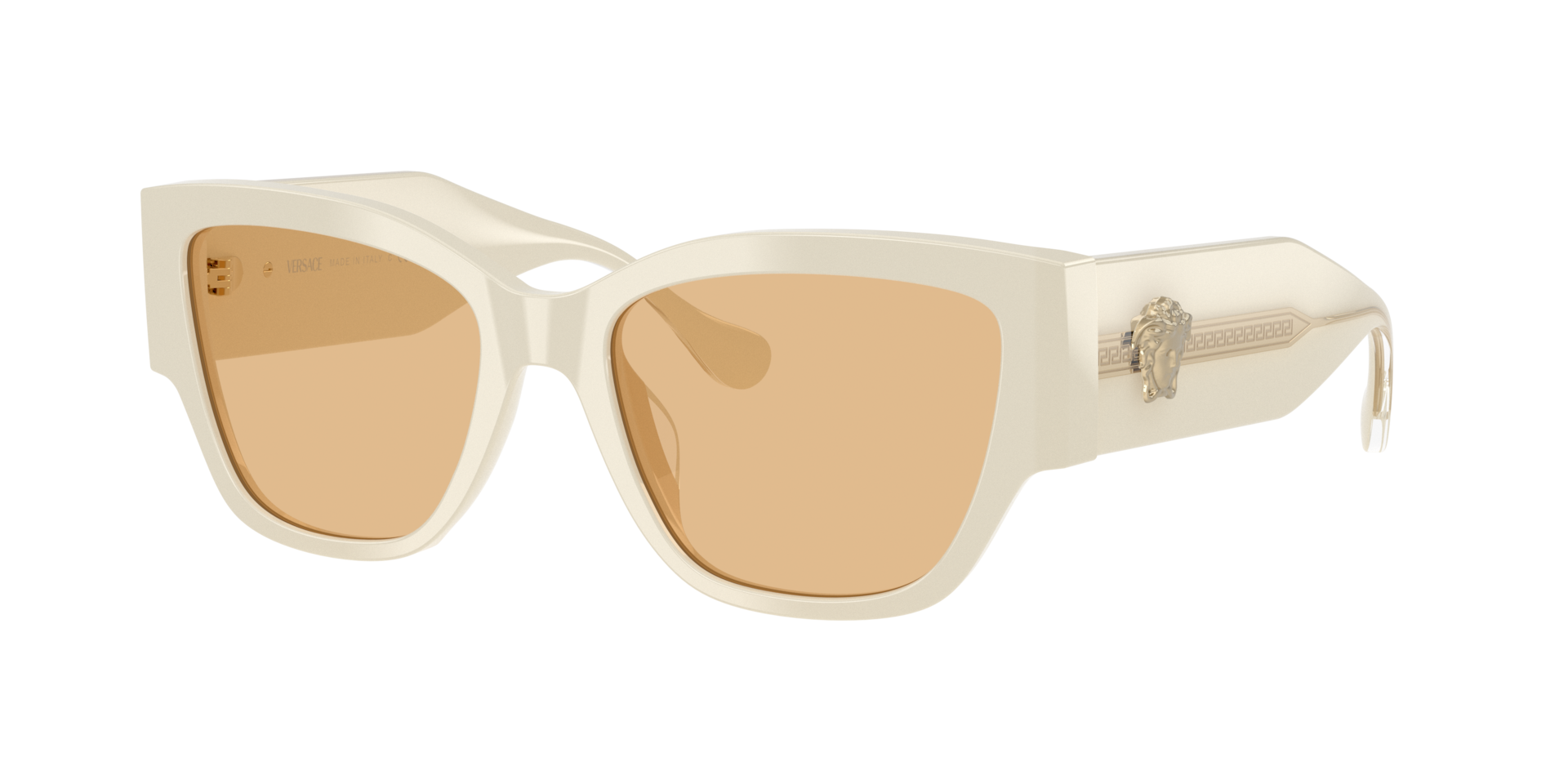 Versace , White Talc Sunglasses Light Yellow lenses, VE4509U 5541/8, Mojo Glasses - Image 3