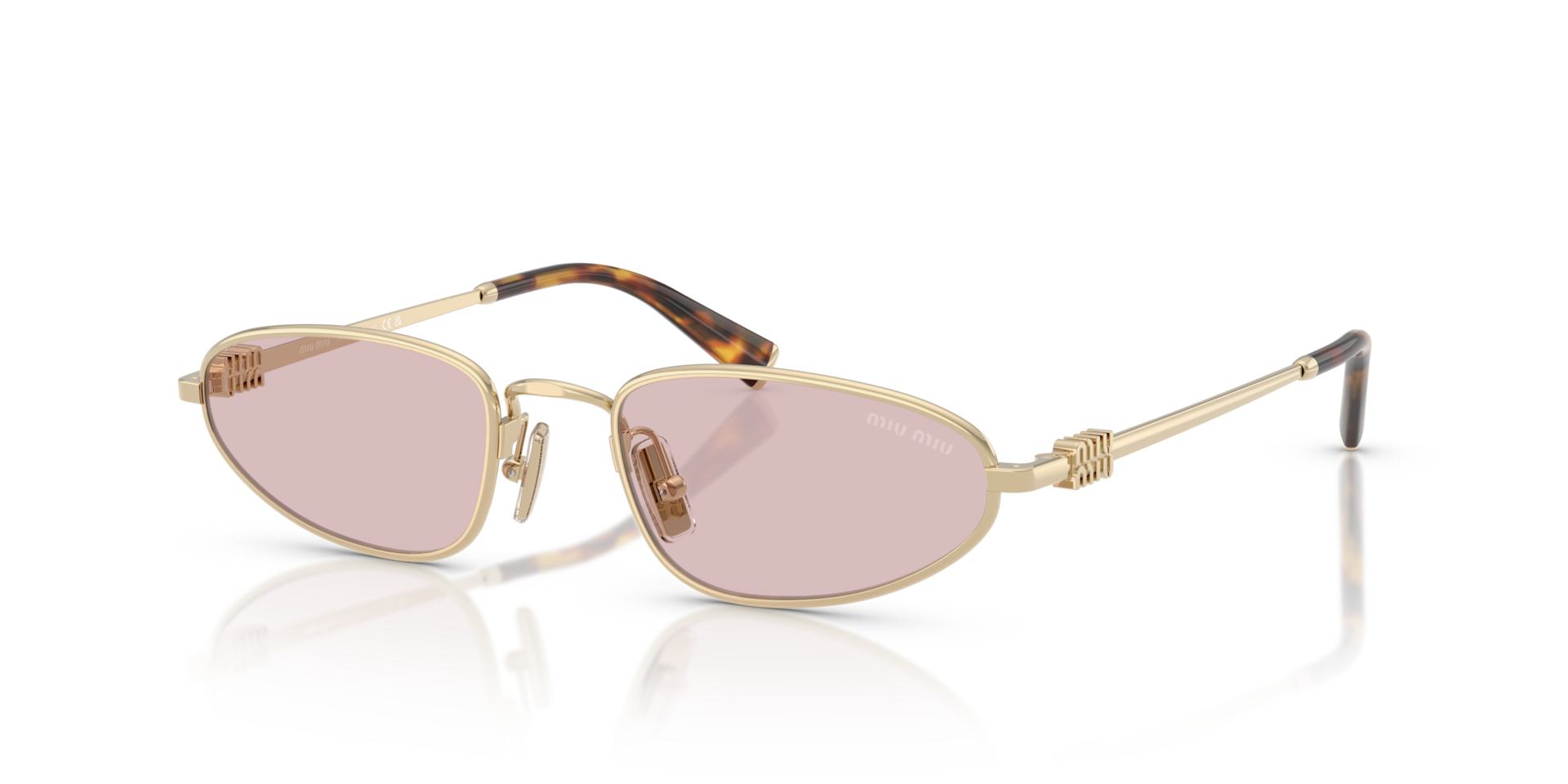 Miu Miu MU A52S M (52 - 19) with Pink lenses and Gold frame