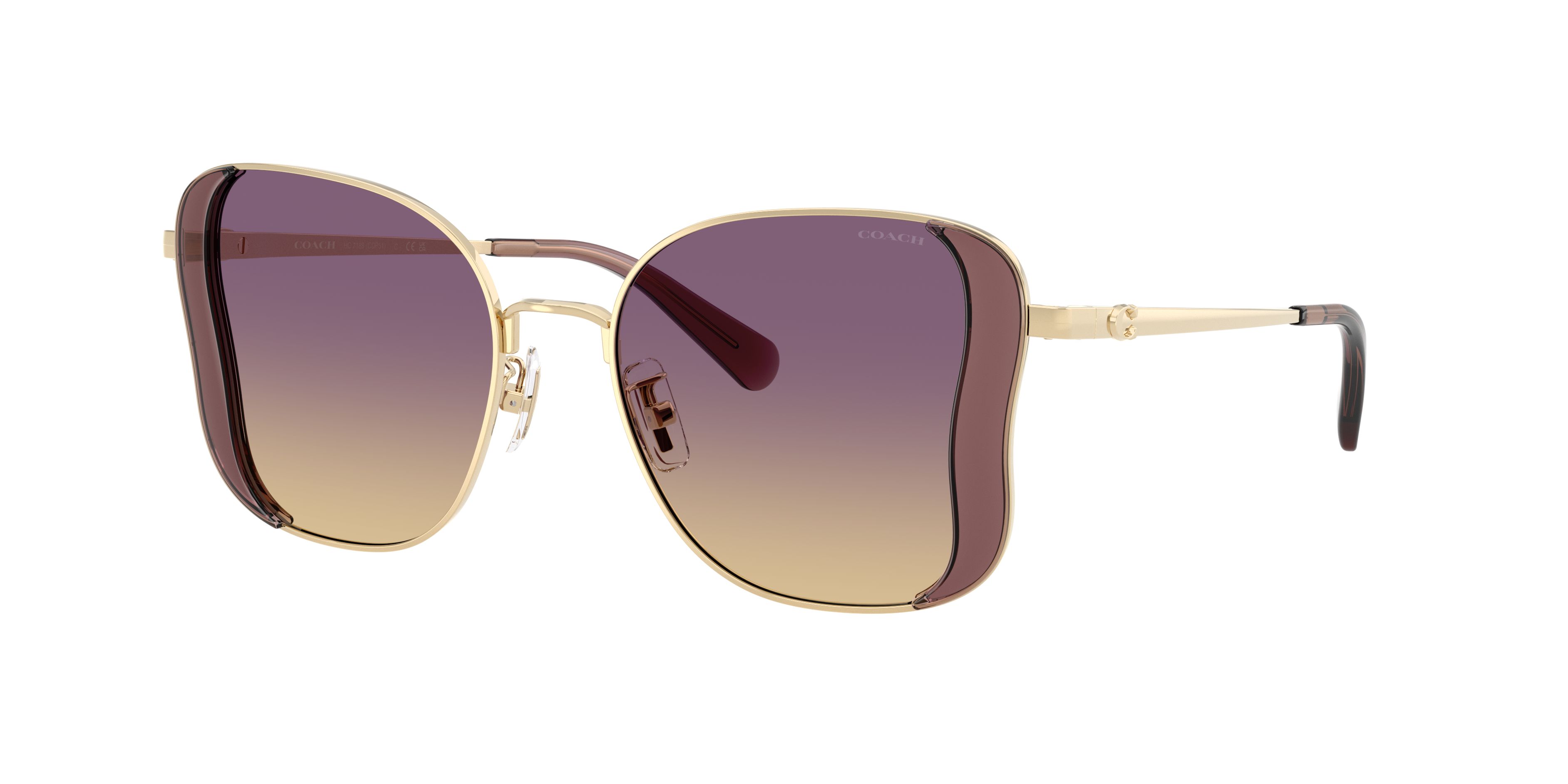 Coach Woman Sunglass CDP51 -  Frame color: Iris/Light Gold, Lens color: Iris Yellow Gradient