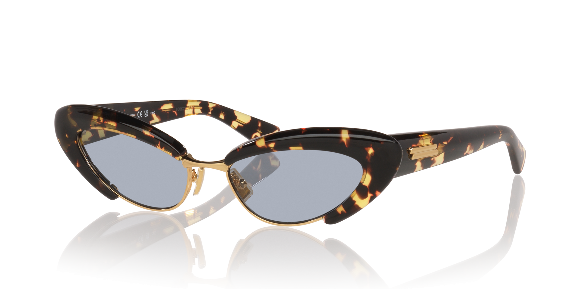 Bottega Veneta BV1387S S (54 - 17) with Blue lenses and Tortoise