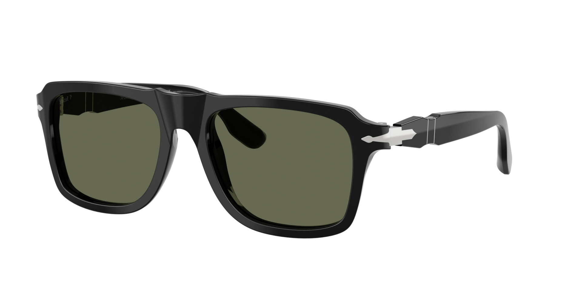 Persol , Black Polarized Sunglasses Polarized Green lenses, PO8002S 95/58, Mojo Glasses - Image 4