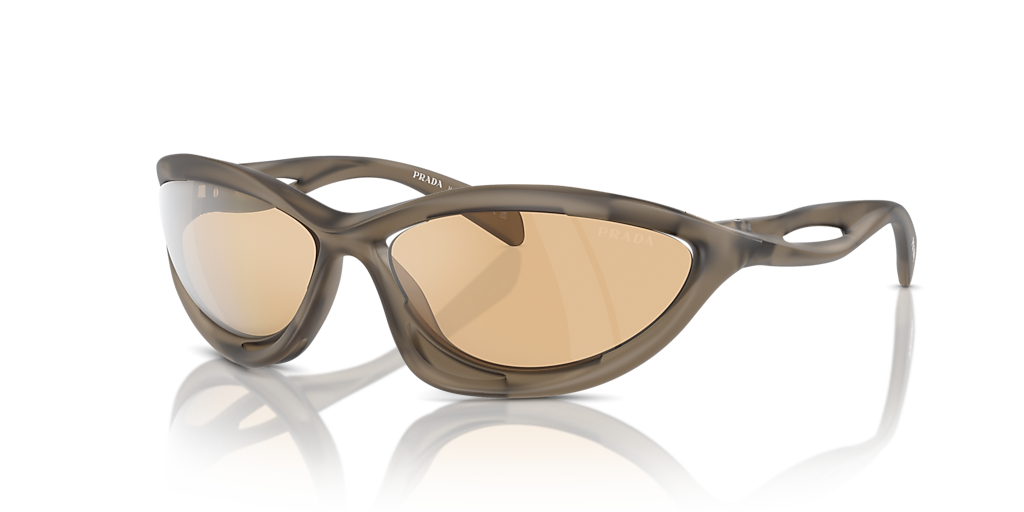 Prada PR A26S XL (63 - 17) with Orange lenses and Brown frame
