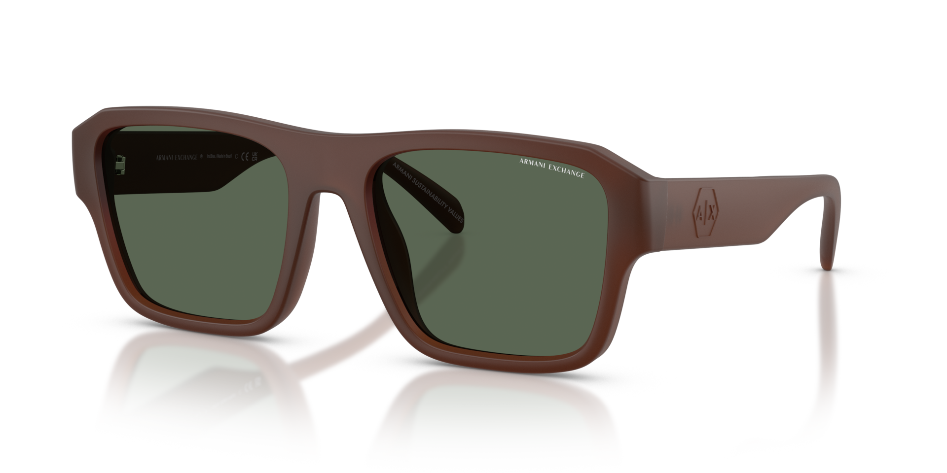 Armani Exchange AX4154SU L (56 - 19) with Green lenses and Brown