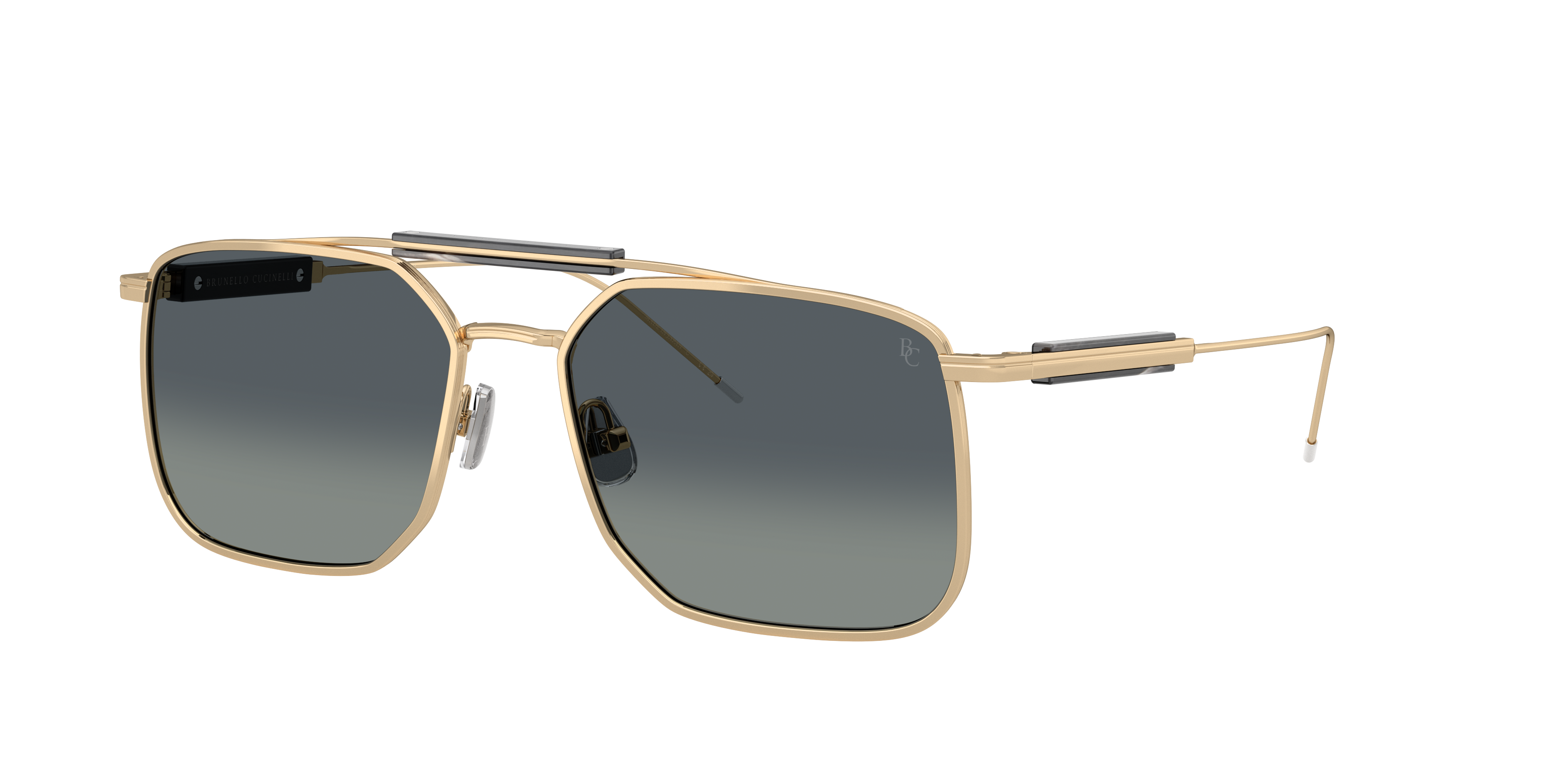 Brunello Cucinelli Man Sunglass BC2005ST -  Frame color: Gold Plated, Lens color: Grey Gradient