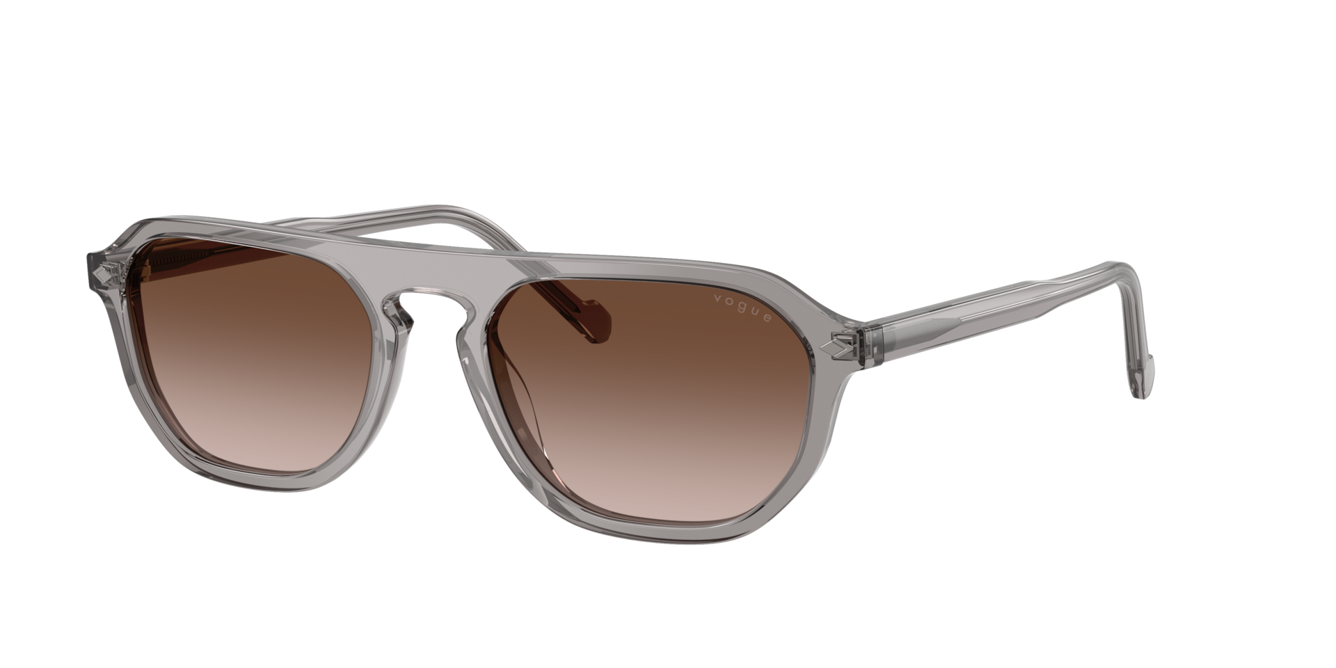 Vogue Eyewear Mann Sunglass VO5752S - Rahmenfarbe: Grau transparent, Linsenfarbe: Braun Verlaufstönung