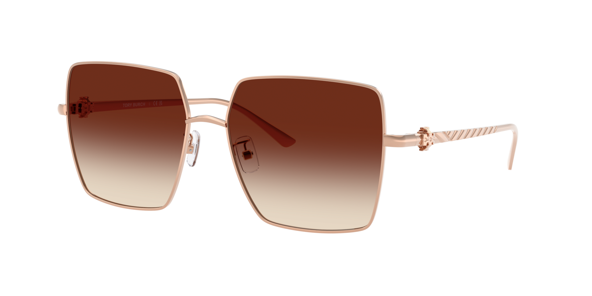 Tory Burch Woman Sunglass TY6120 - Frame color: Light Rose Gold, Lens color: Burgundy Gradient