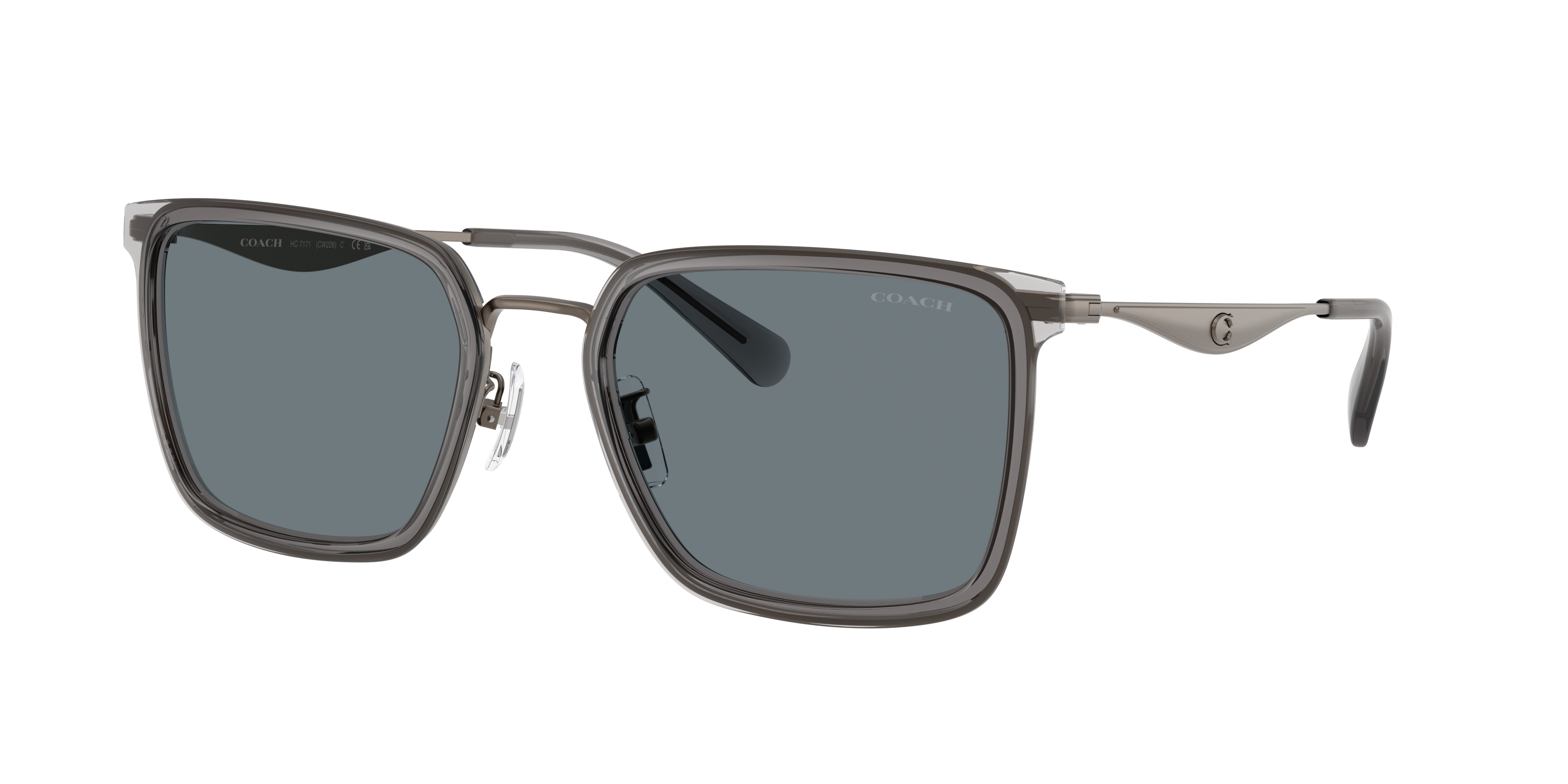 Coach Man Sunglass CW226 -  Frame color: Gunmetal/Grey, Lens color: Grey Solid