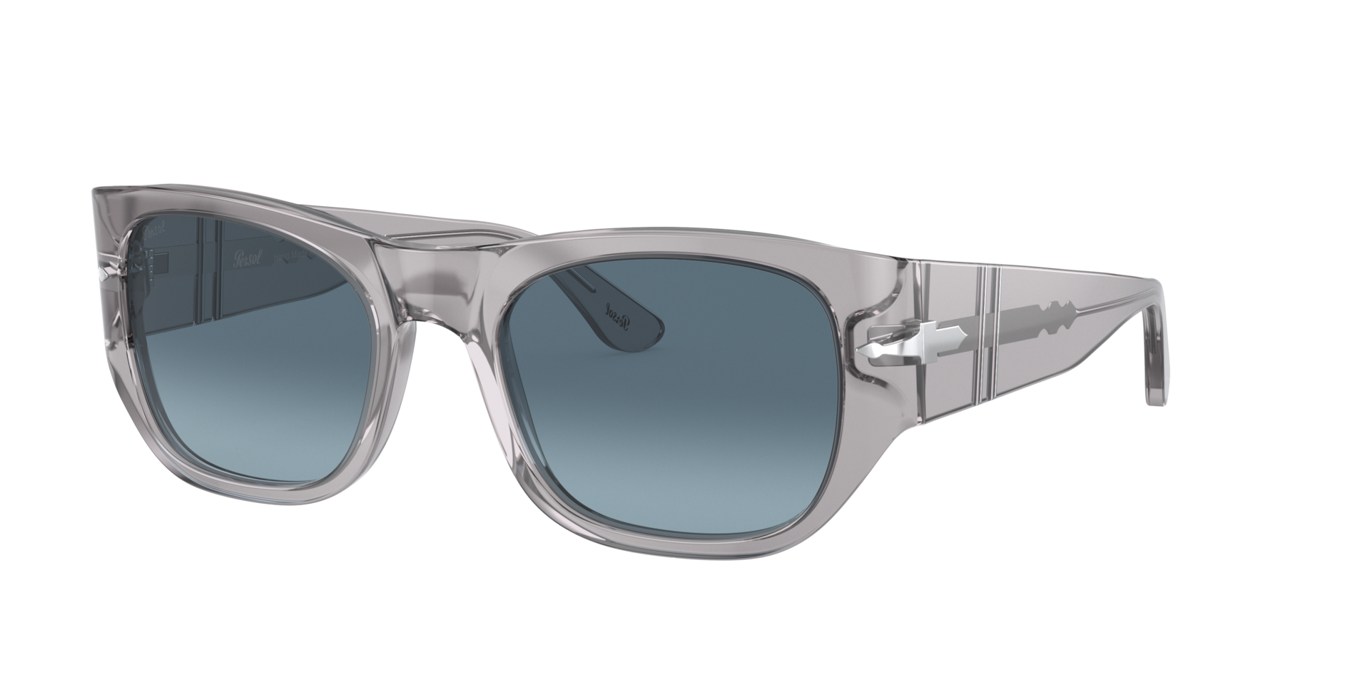 Persol Unisex Sunglass PO3308S -  Frame color: Transparent Grey, Lens color: Azure Gradient Blue