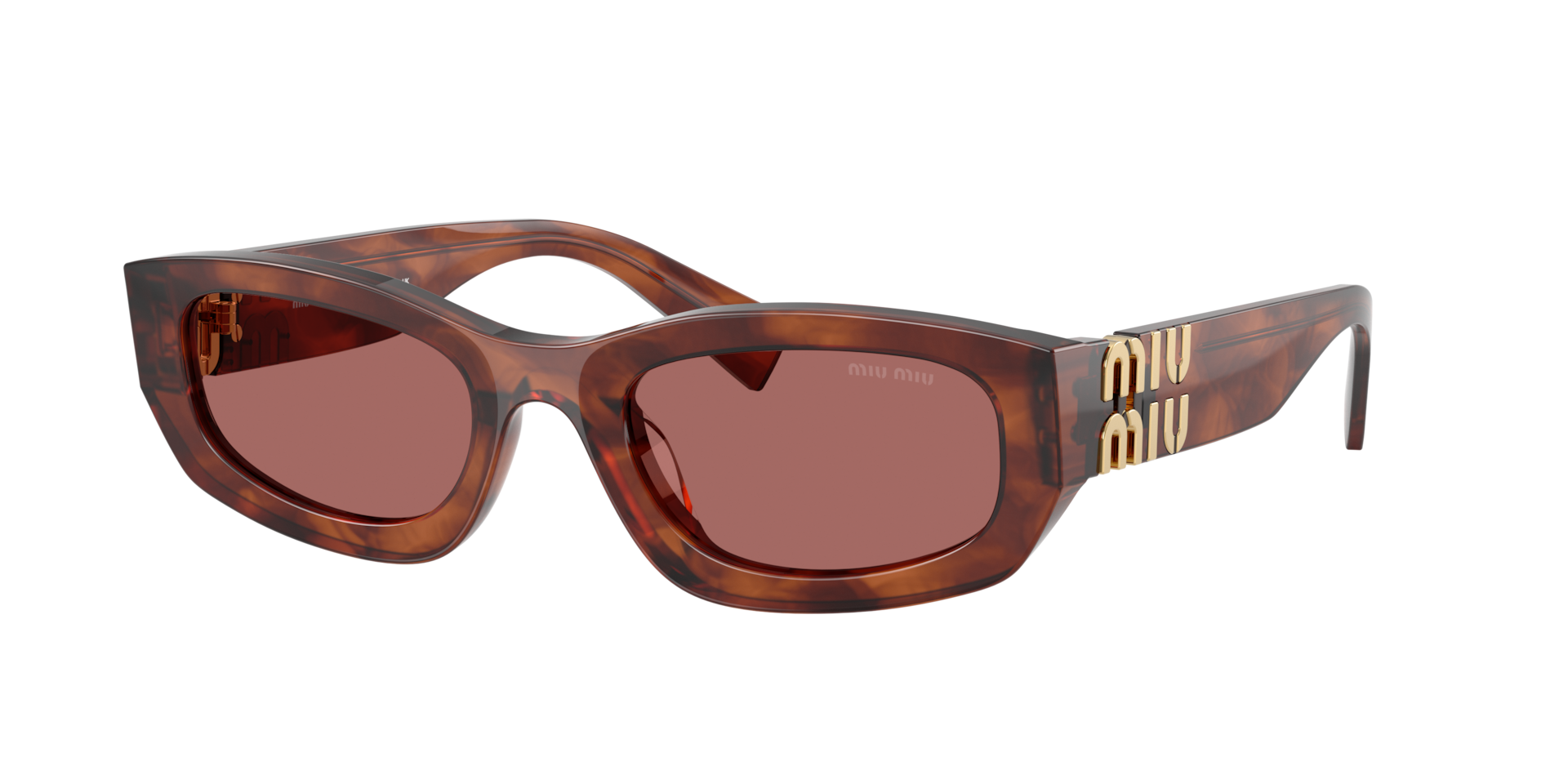 Miu Miu Sunglasses MUB04S 26E80B Striped Tobacco Dark Violet - Image 6