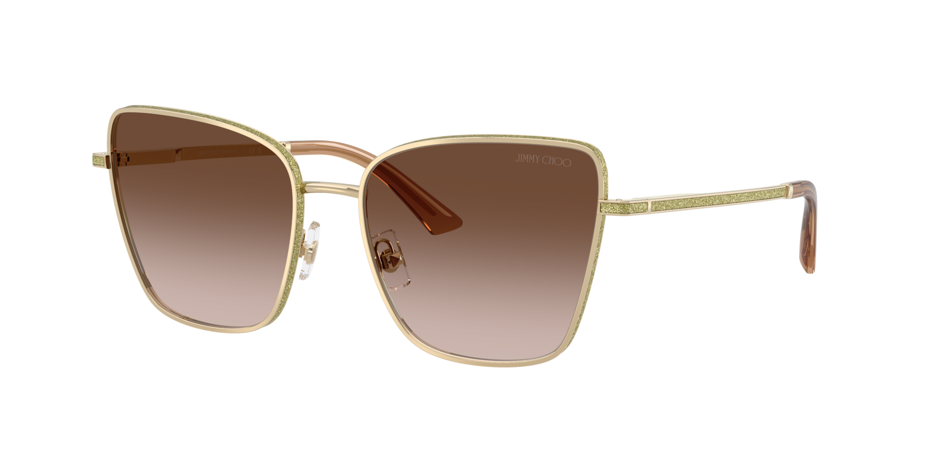 Jimmy Choo Frau Sunglass JC4023J - Rahmenfarbe: Hellgold, Linsenfarbe: Braun Verlaufstönung