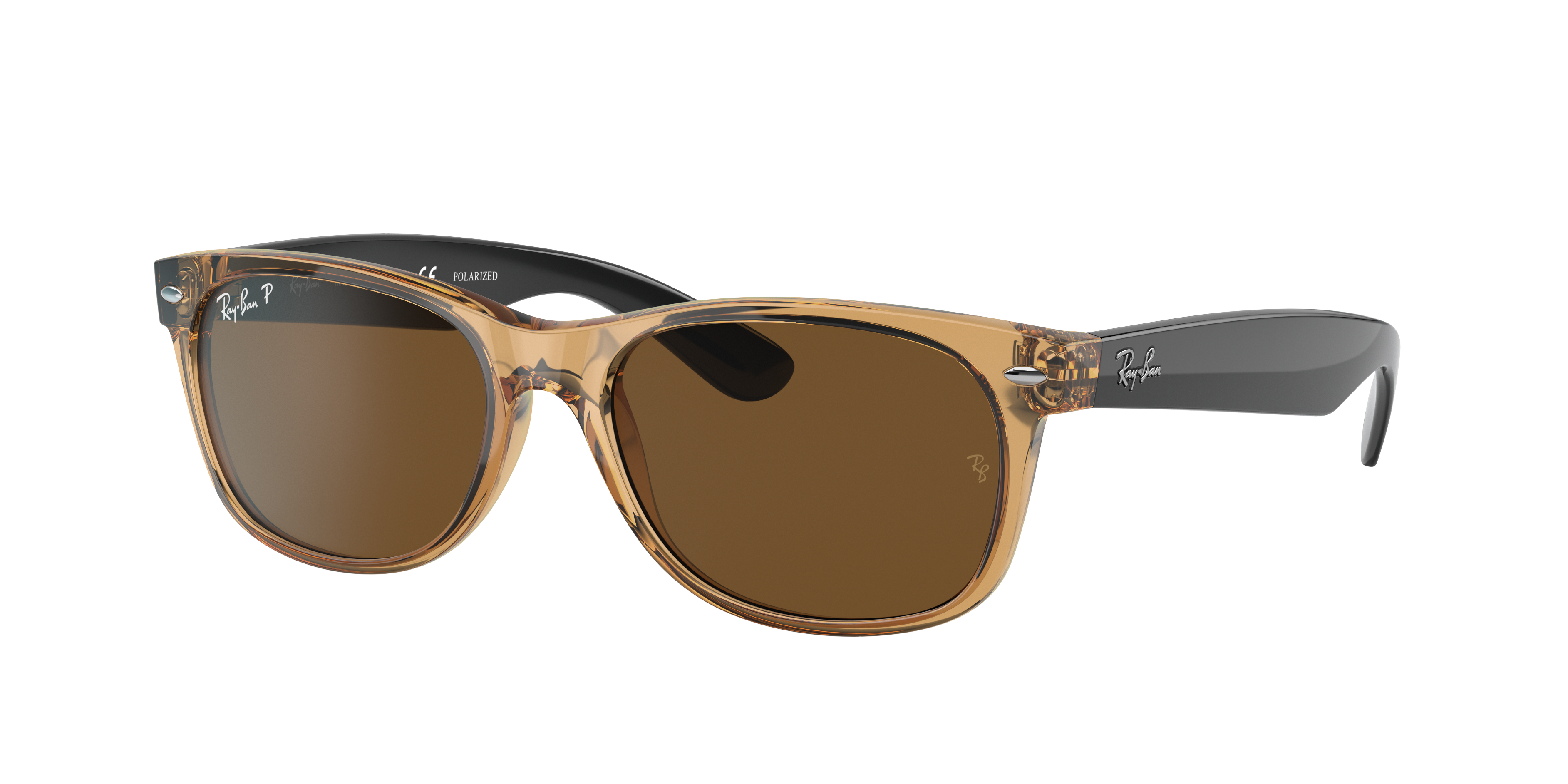 Ray-Ban New Wayfarer Bicolor M (55 - 18) with Brown lenses and