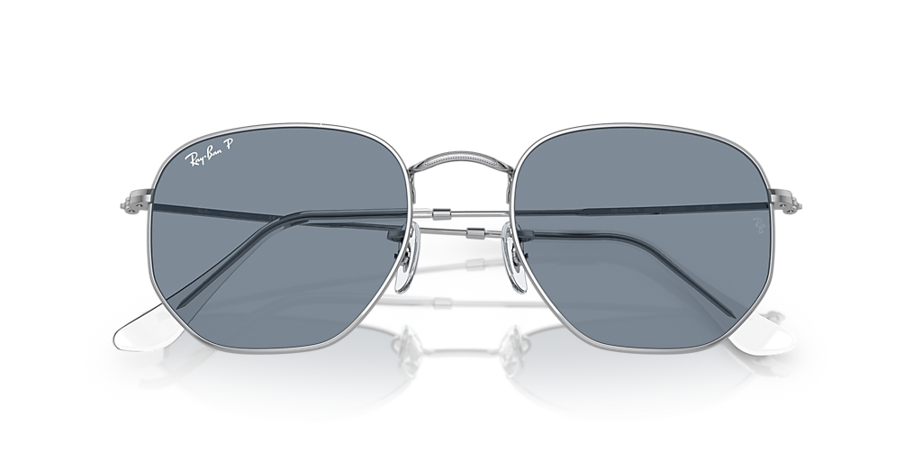 Ray-Ban Hexagonal Flat Lenses M (51 - 21) with Blue lenses and