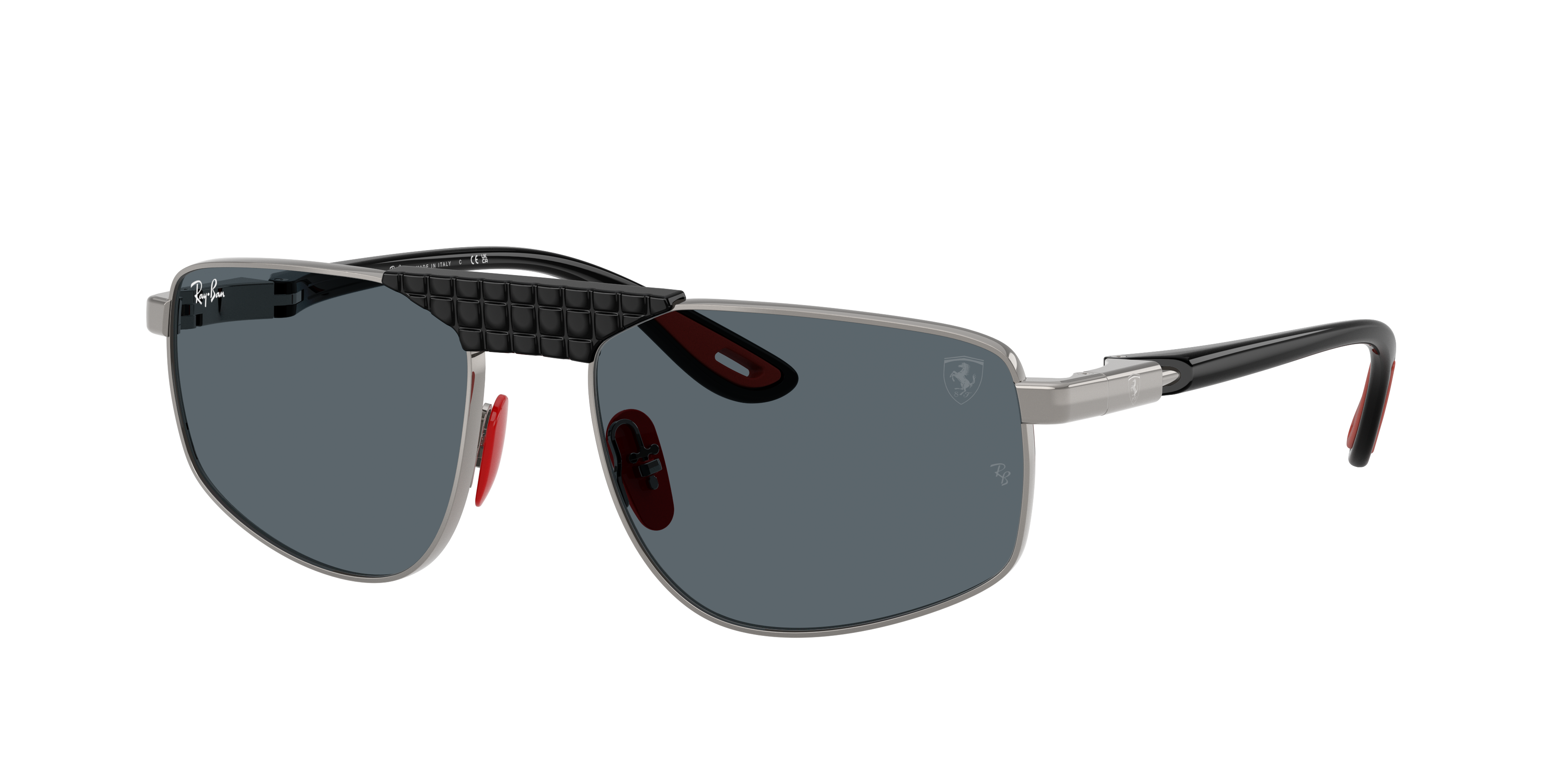 Ray-Ban Unisex Sunglass RB3776M Scuderia Ferrari Collection -  Frame color: Gunmetal, Lens color: Blue