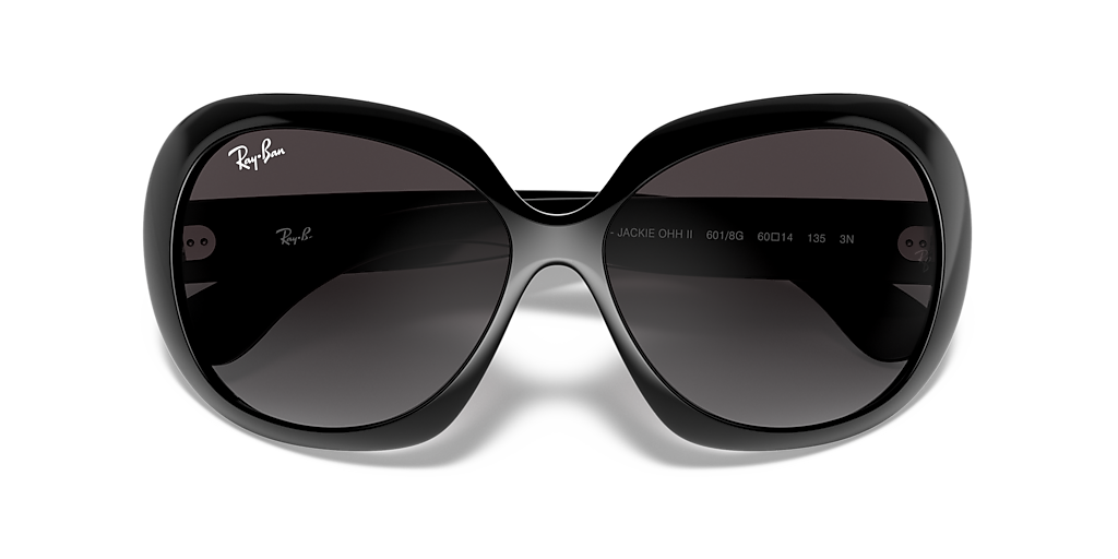 Ray-Ban Jackie Ohh II M (60 - 14) com Lentes Cinza e Armação Preto