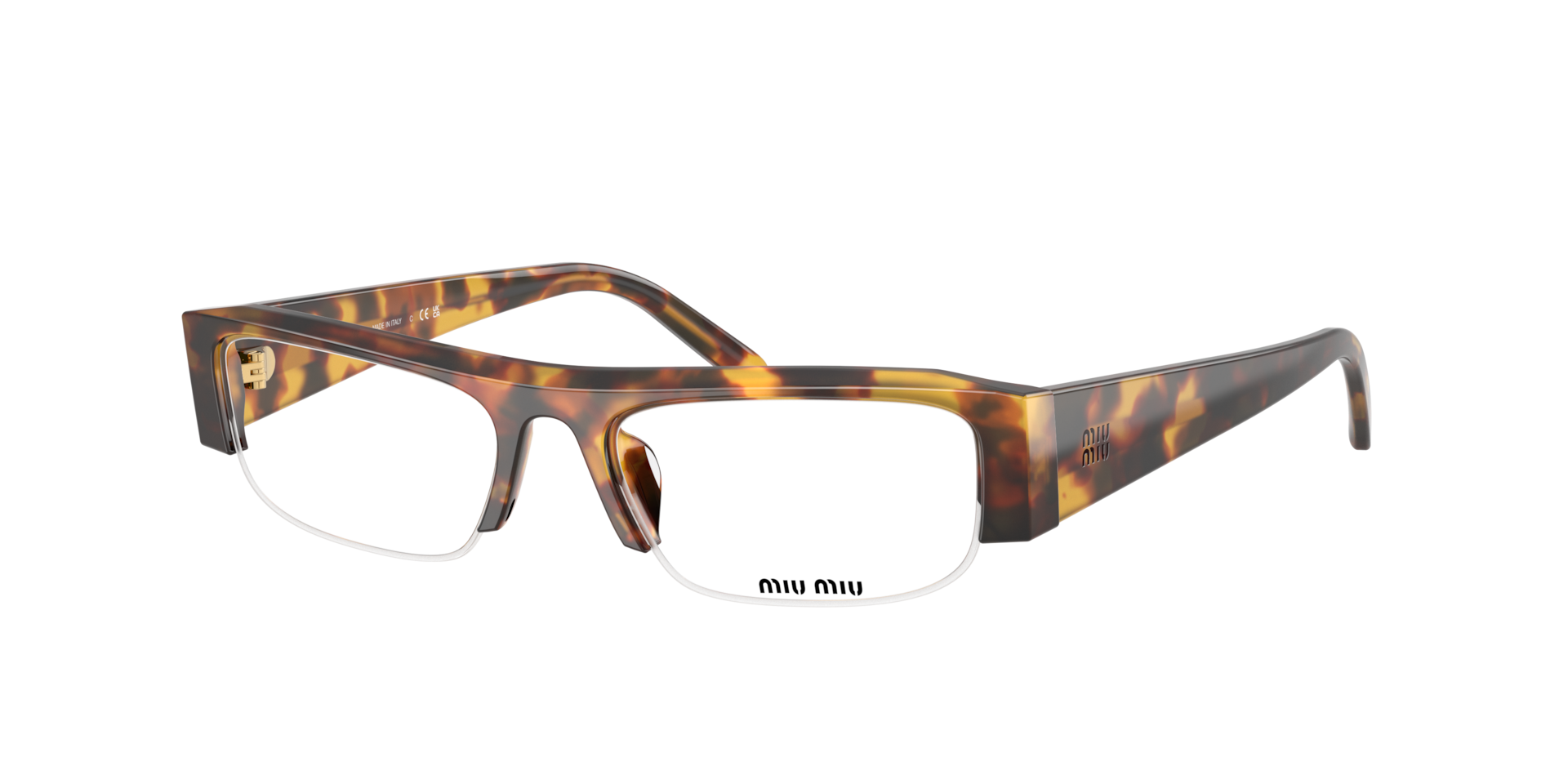 Miu Miu Frau Sunglass MU B07SF - Rahmenfarbe: Honey Havana, Linsenfarbe: Clear Blue-Violet Light Filter