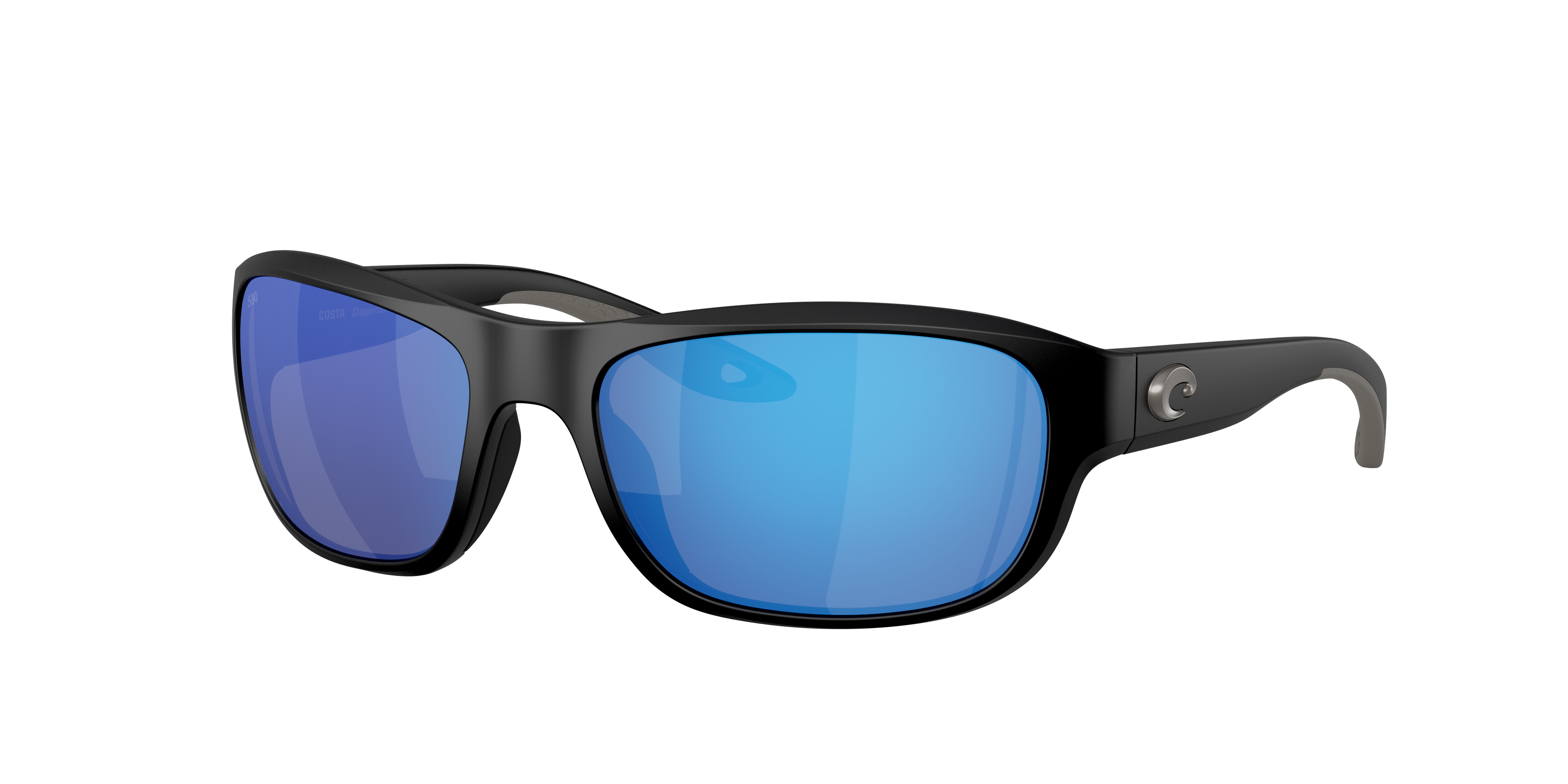 Costa Unisex Sunglass Clipperton -  Frame color: Matte Black, Lens color: Blue Mirror
