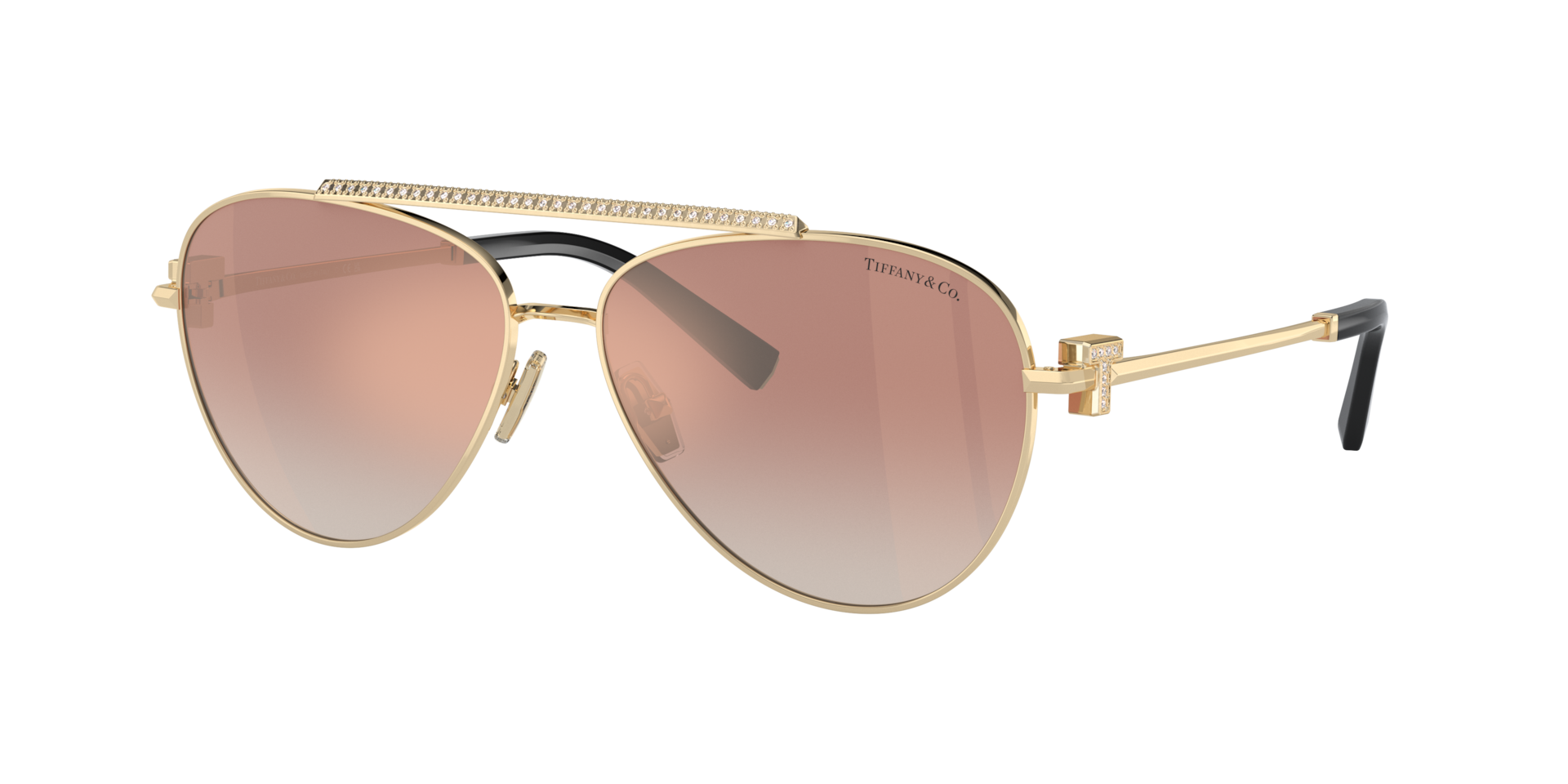 Tiffany & Co. Woman Sunglass TF3101B -  Frame color: Pale Gold, Lens color: Gradient Pink Mirror Orange