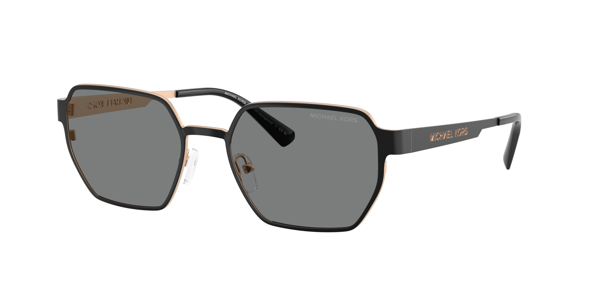 Michael Kors Homme Sunglass Madagascar - Couleur du Monture: Noir mat, Couleur de Lentille: Gris foncé