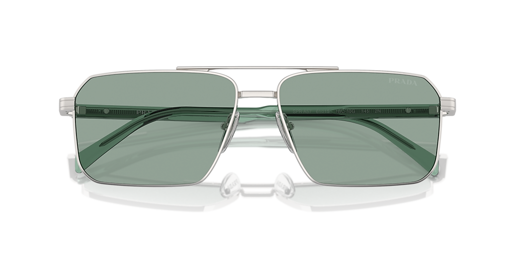 Prada PR A57S XL (61 - 15) with Green lenses and Silver frame