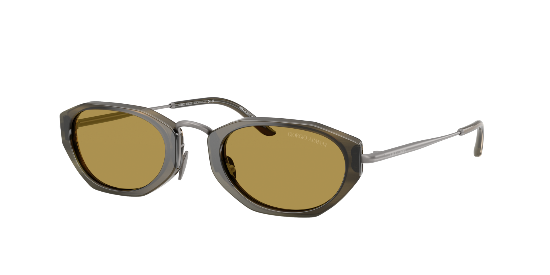 Giorgio Armani Mann Sunglass AR8242 - Rahmenfarbe: Grün gestreift, Linsenfarbe: Grün