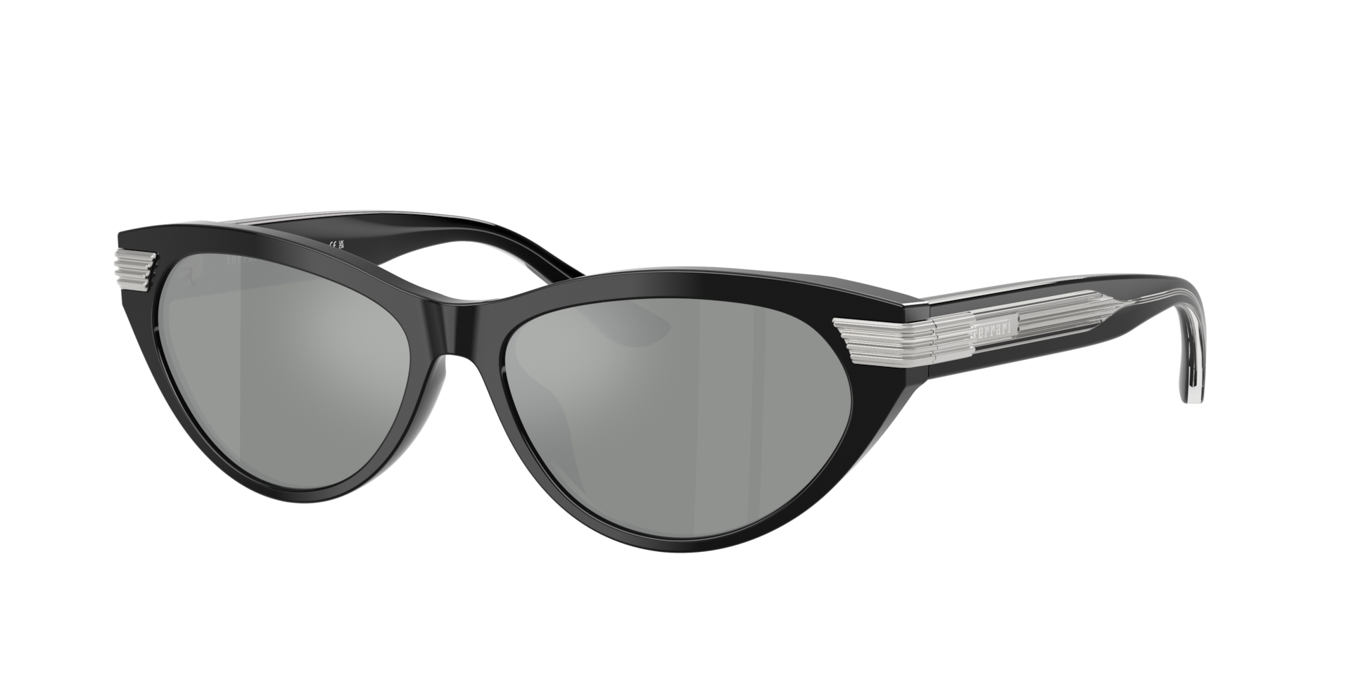 Ferrari Woman Sunglass FH2020U -  Frame color: Shiny Black, Lens color: Light Grey