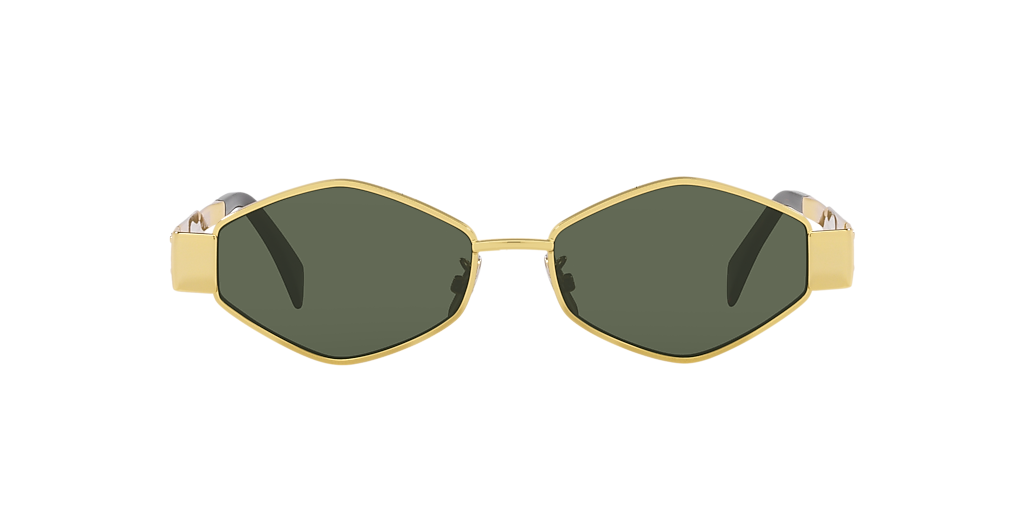 Celine Metaltriomphe XS (54 - 16) with Green lenses and Gold frame