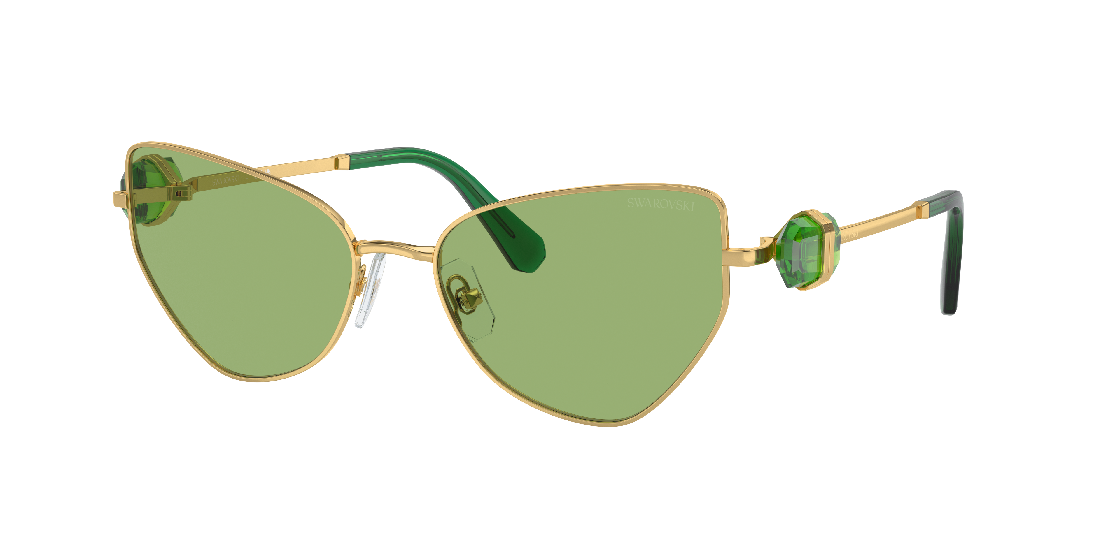 Swarovski SK7003 M (57 - 18) with Green lenses and Gold frame
