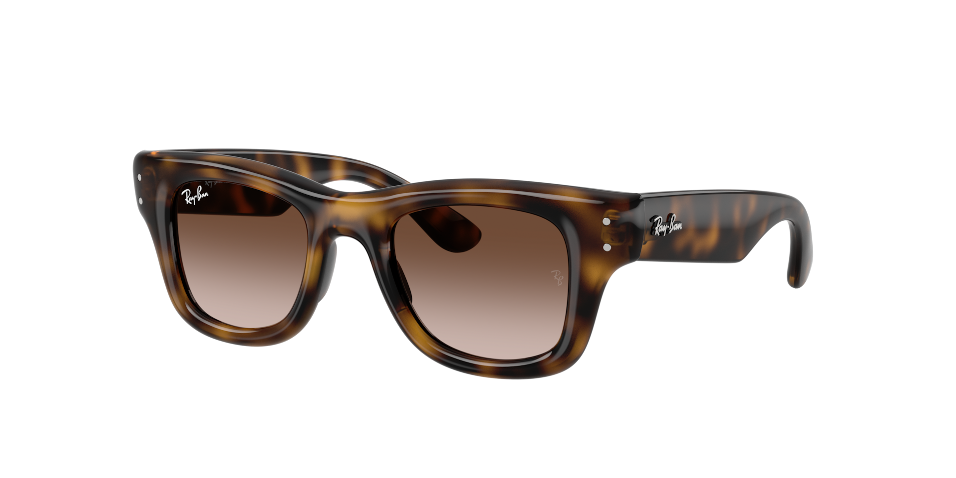 Ray-Ban Unisex Sunglass PUFFER KIDS BIO-BASED -  Framekleur: Havana, Lenskleur: Lichtbruin gradiënt donkerbruin