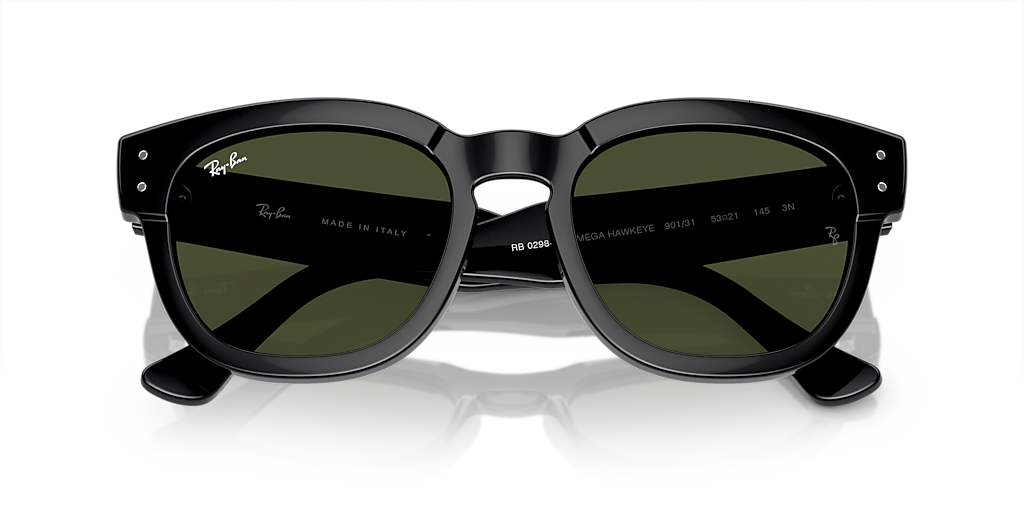 Ray-Ban Mega Hawkeye L (53 - 21) with Green lenses and Black frame