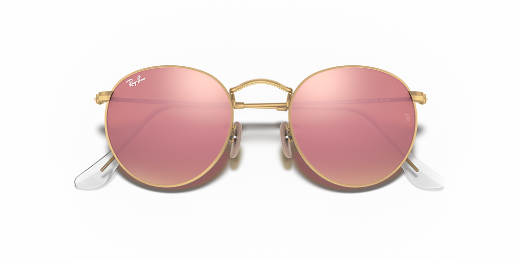 Ray-Ban Round Flash Lenses L (53 - 21) with Brown lenses and Gold
