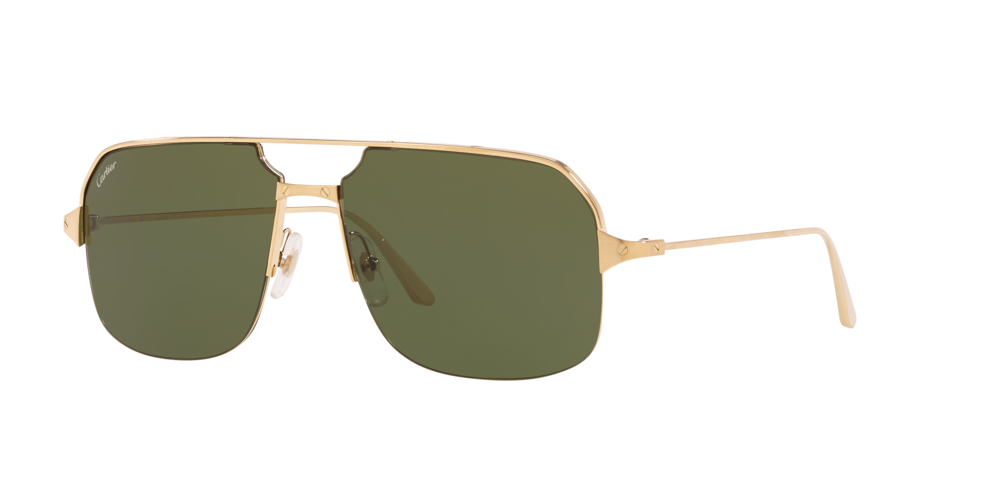 Cartier Unisex Sunglass CT0230S - Couleur du Monture Or brillant Couleur de Lentille Vert 1100 €