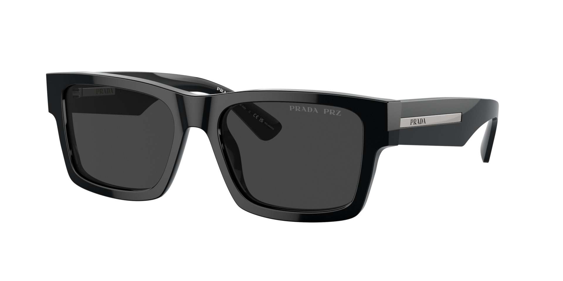 Prada Man Sunglass PR 25ZS -  Frame color: Black, Lens color: Polarized Black