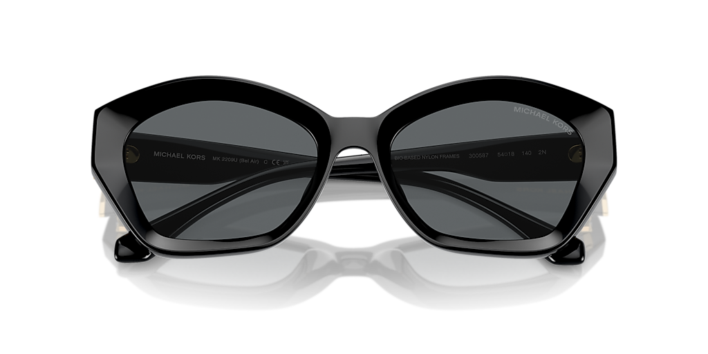 Michael Kors Bel Air M (54 - 18) com Lentes Cinza e Armação Preto
