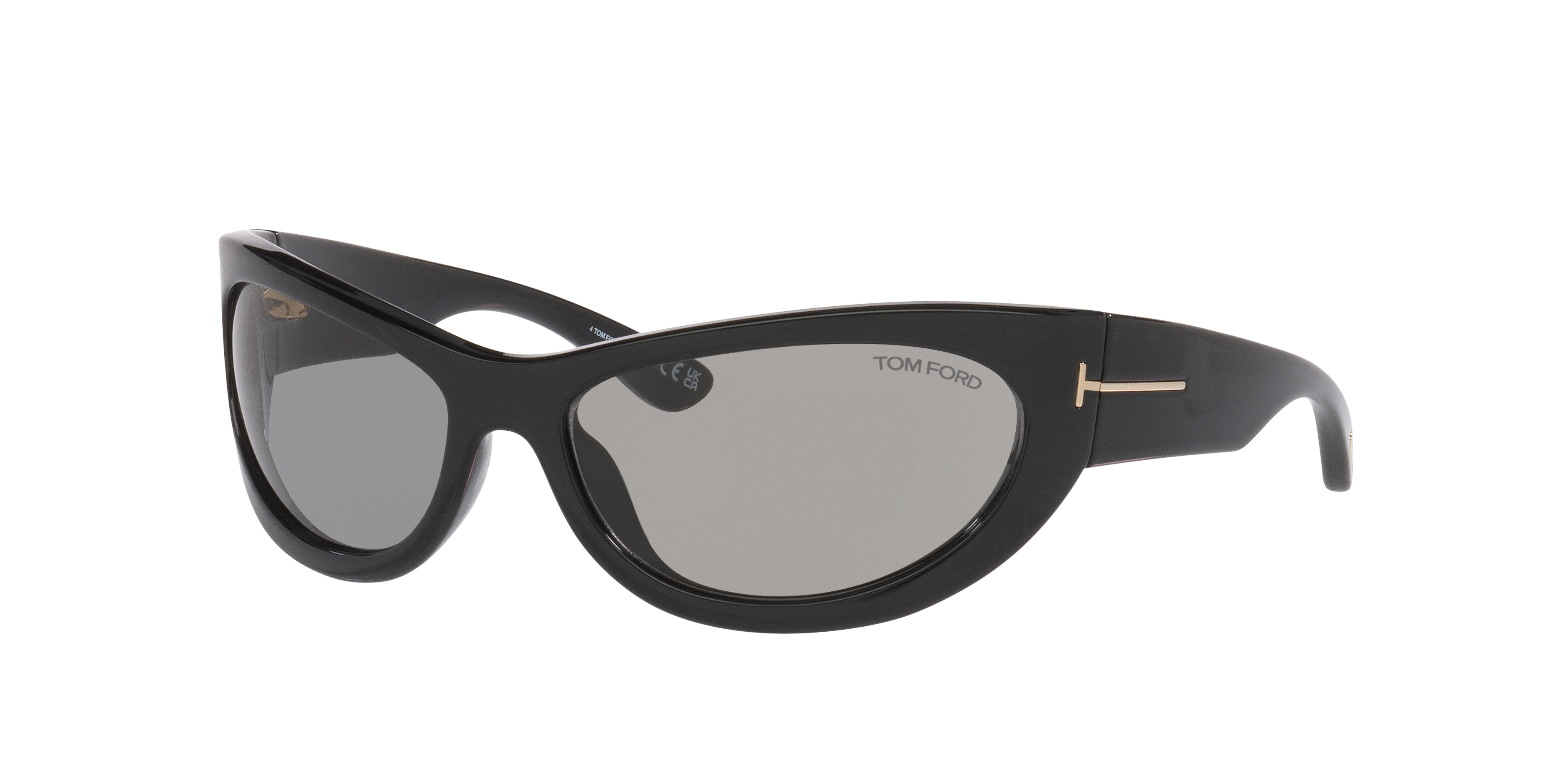 Tom Ford Woman Sunglass Leona-02 -  Frame color: Black Shiny, Lens color: Grey