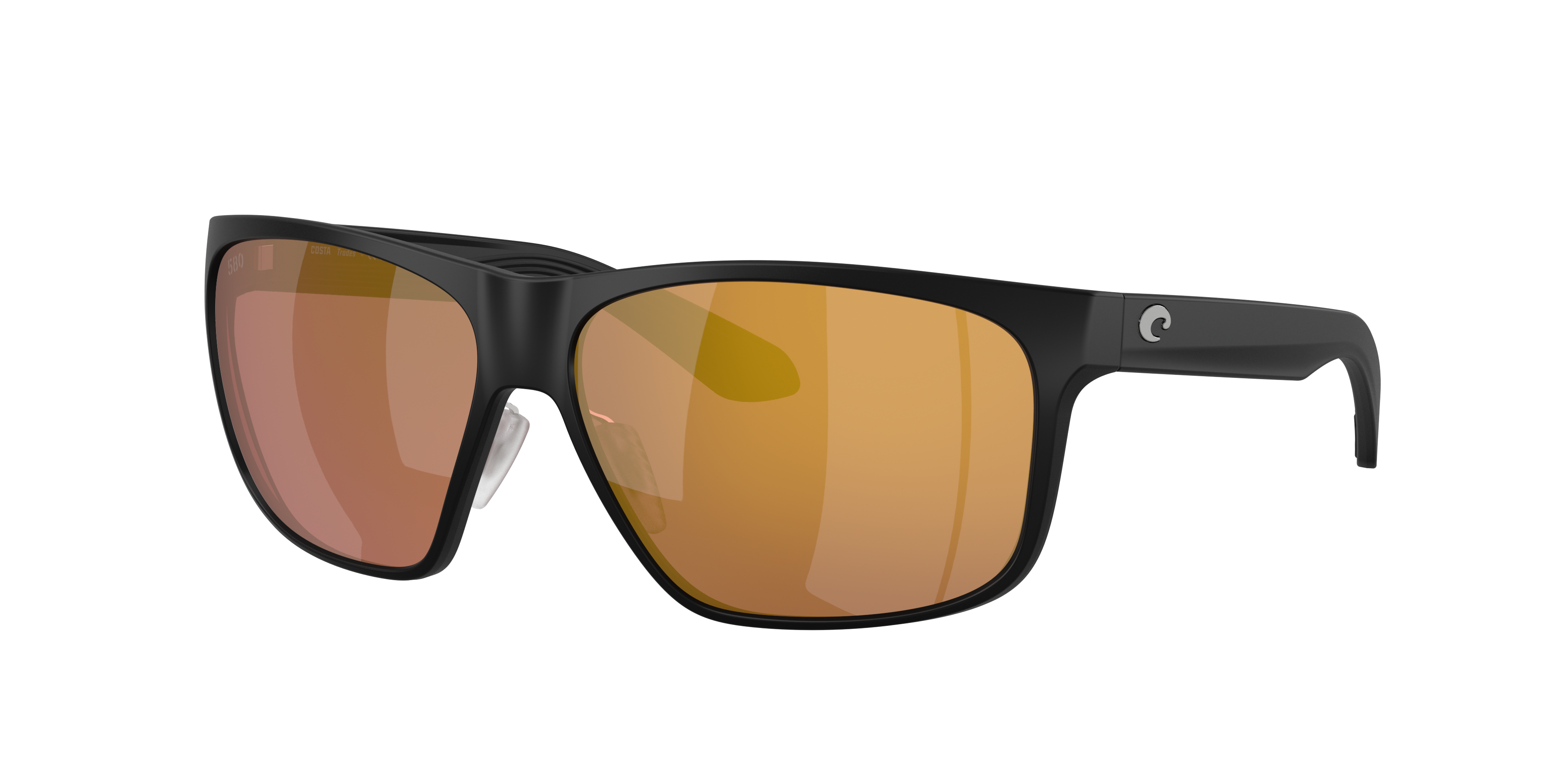 Costa Man Sunglass Trades -  Frame color: Matte Black, Lens color: Gold Mirror