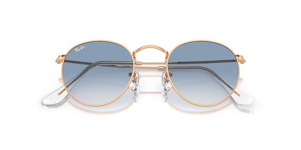 Ray-Ban Round Metal L (53 - 21) with Blue lenses and Pink frame