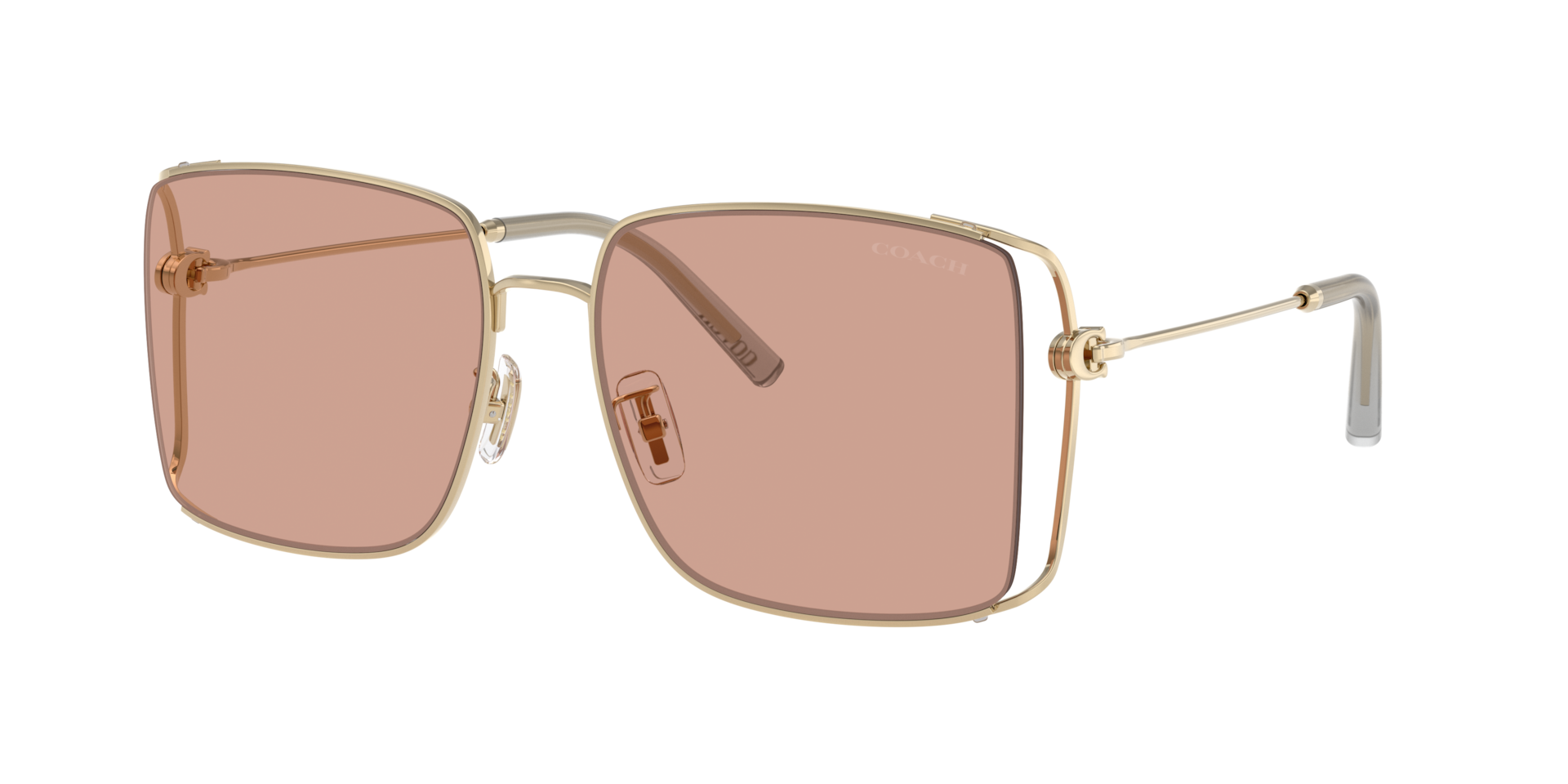 Coach Femme Sunglass CW429 - Couleur du Monture Or clair brillant Couleur de Lentille Blush uni 74 €